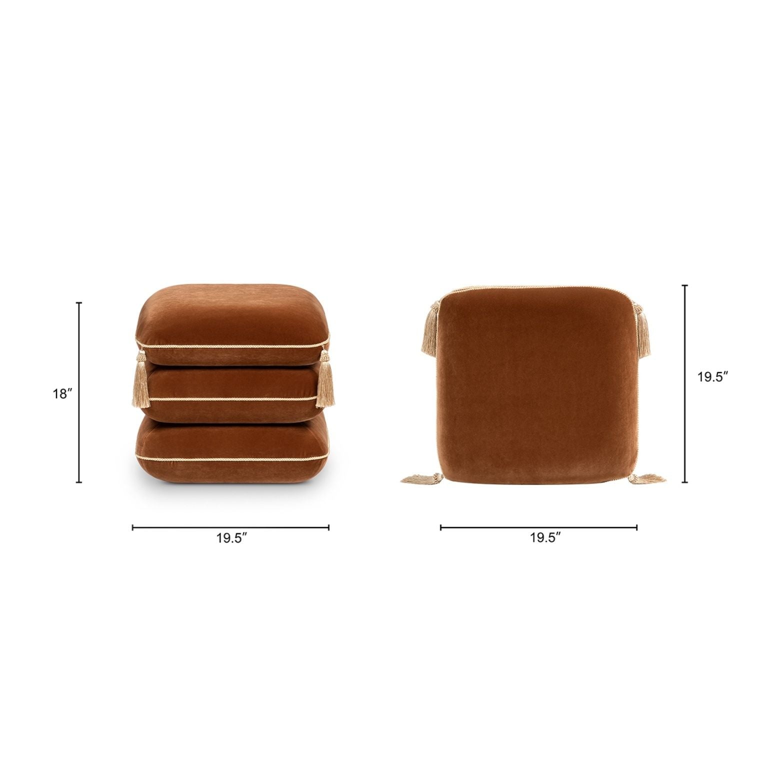 Monarch - Squared Upholstered Ottoman