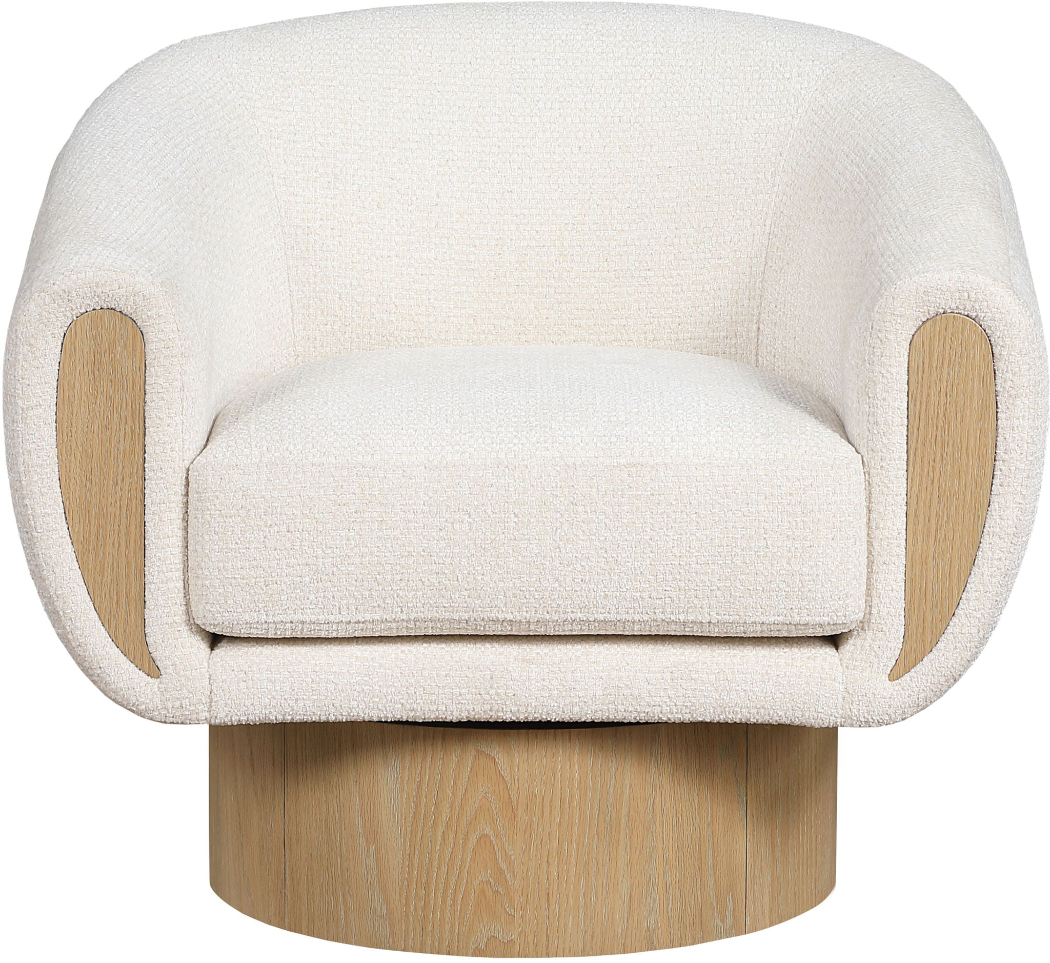 Avella - Interwoven Fabric Swivel Accent Chair - Light Brown Base