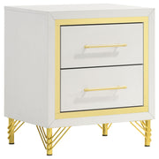 Chesney - 2 Drawer Nightstand With Trim, Bedroom Side Table - White