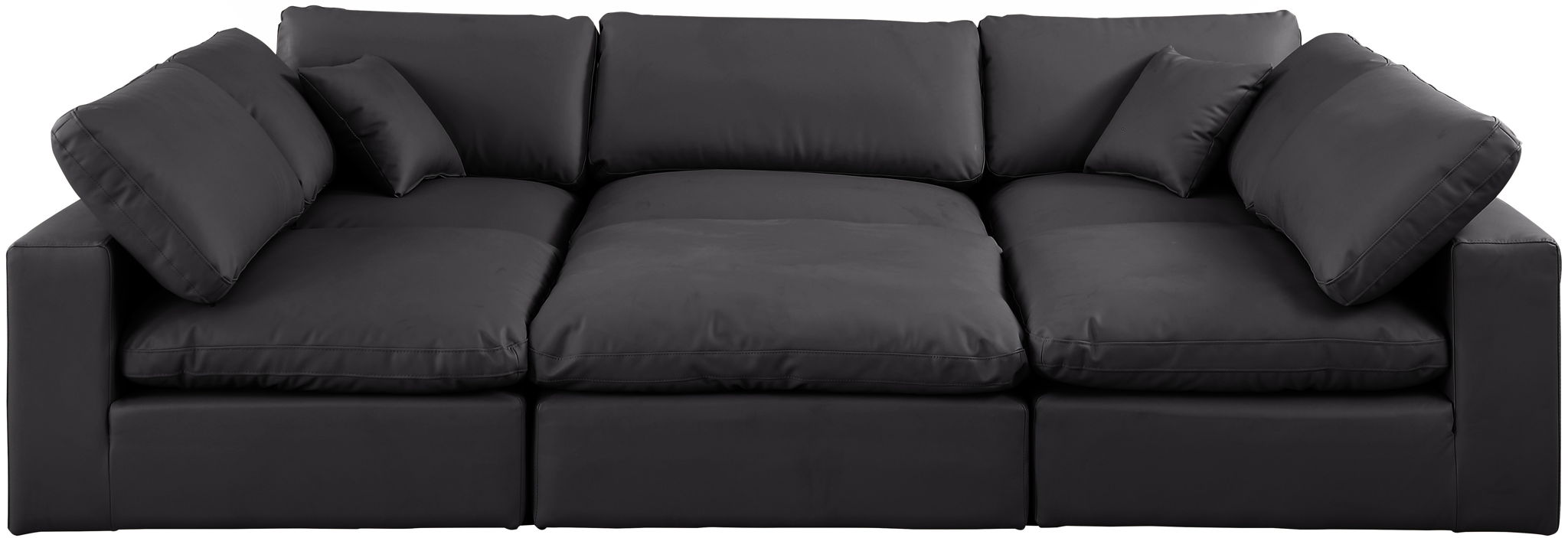 Comfy - 6 Piece Faux Leather Sectional