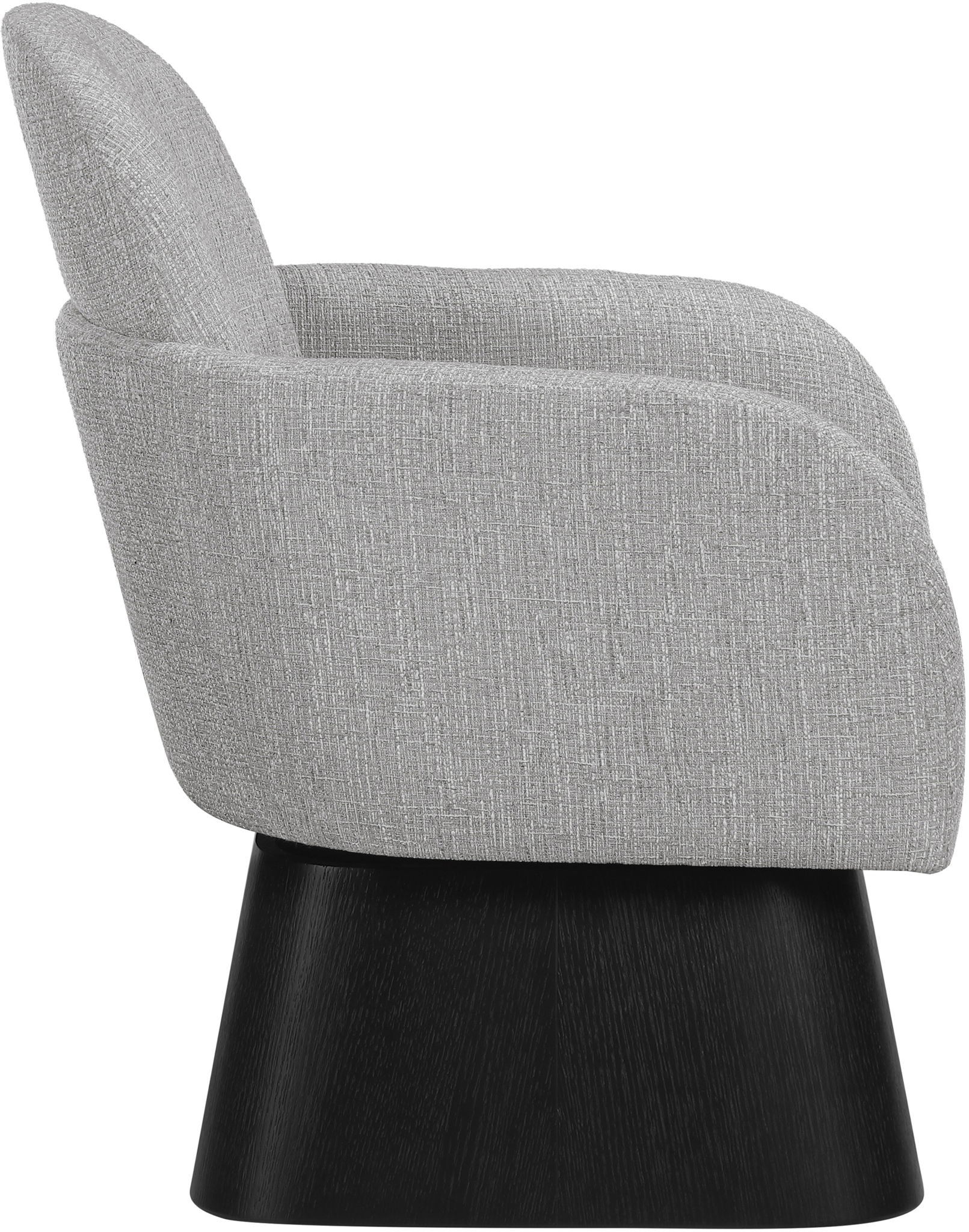 Marlowe - Linen Textured Fabric Upholstered Swivel Accent Chair - Stained Black
