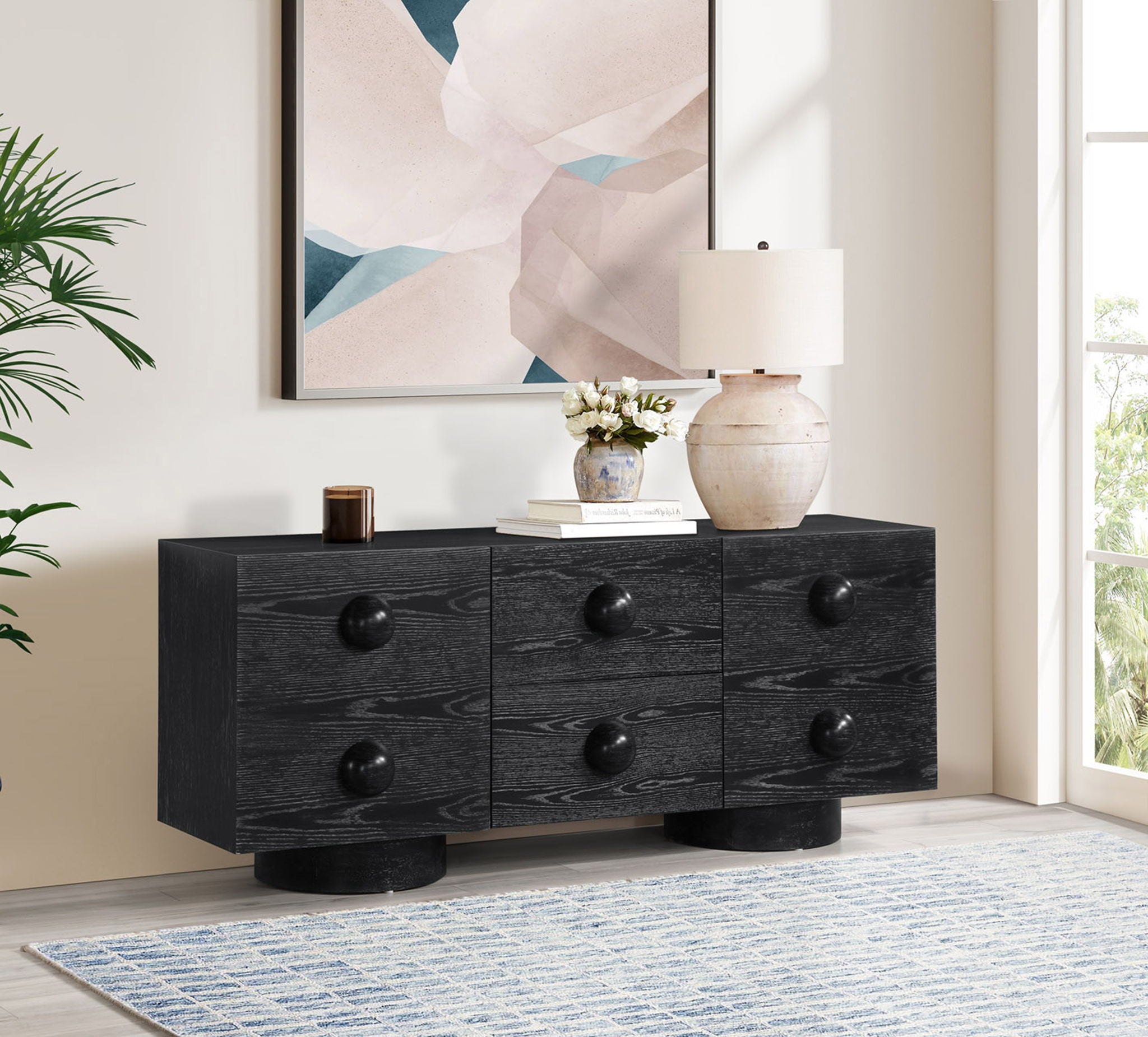 Bubble - Rubberwood with Oak Veneer Sideboard / Buffet