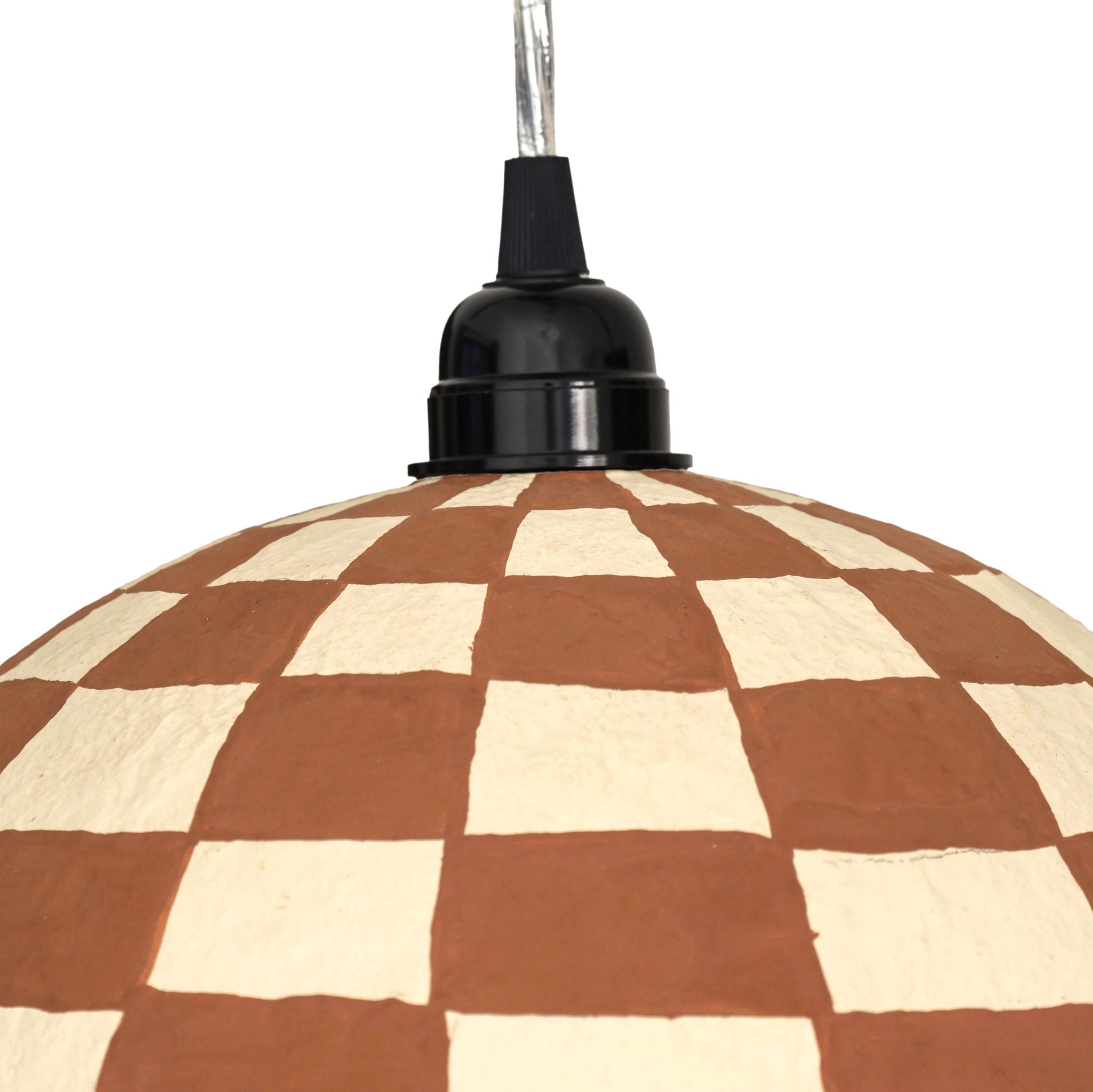 Taurus - Cotton Mache Pendant Lamp - White / Terracotta