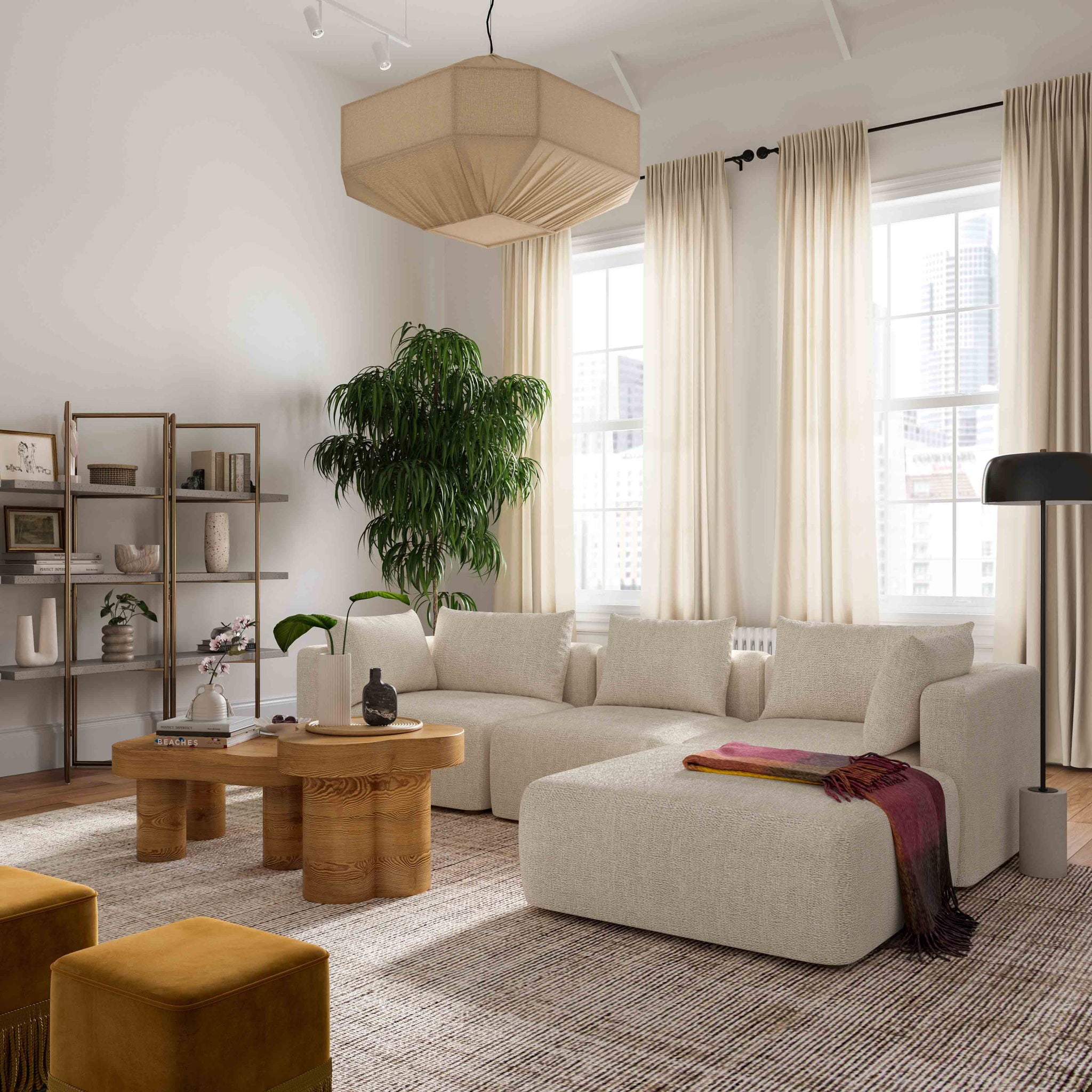 Hangover - 4-Piece Modular Sectional - Cream