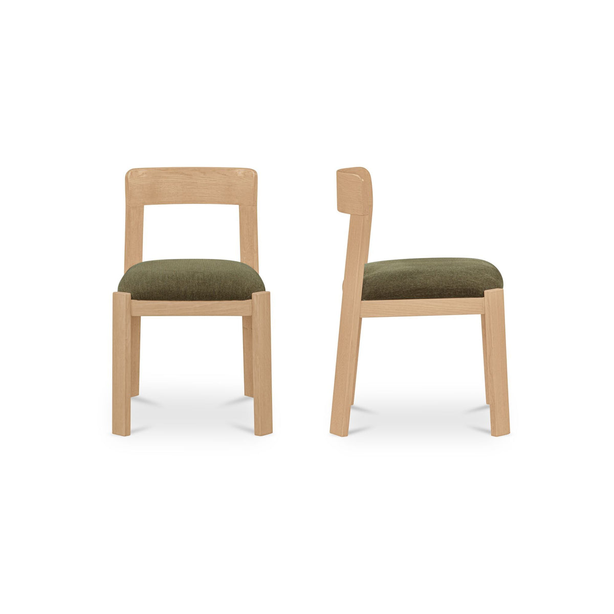 Oli - Dining Chair (Set of 2) - Dark Green / Light Brown
