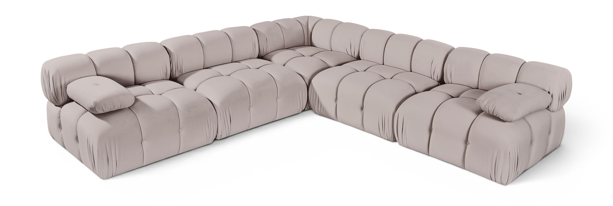 Orin - Velvet Fabric 5 Piece Modular Sectional