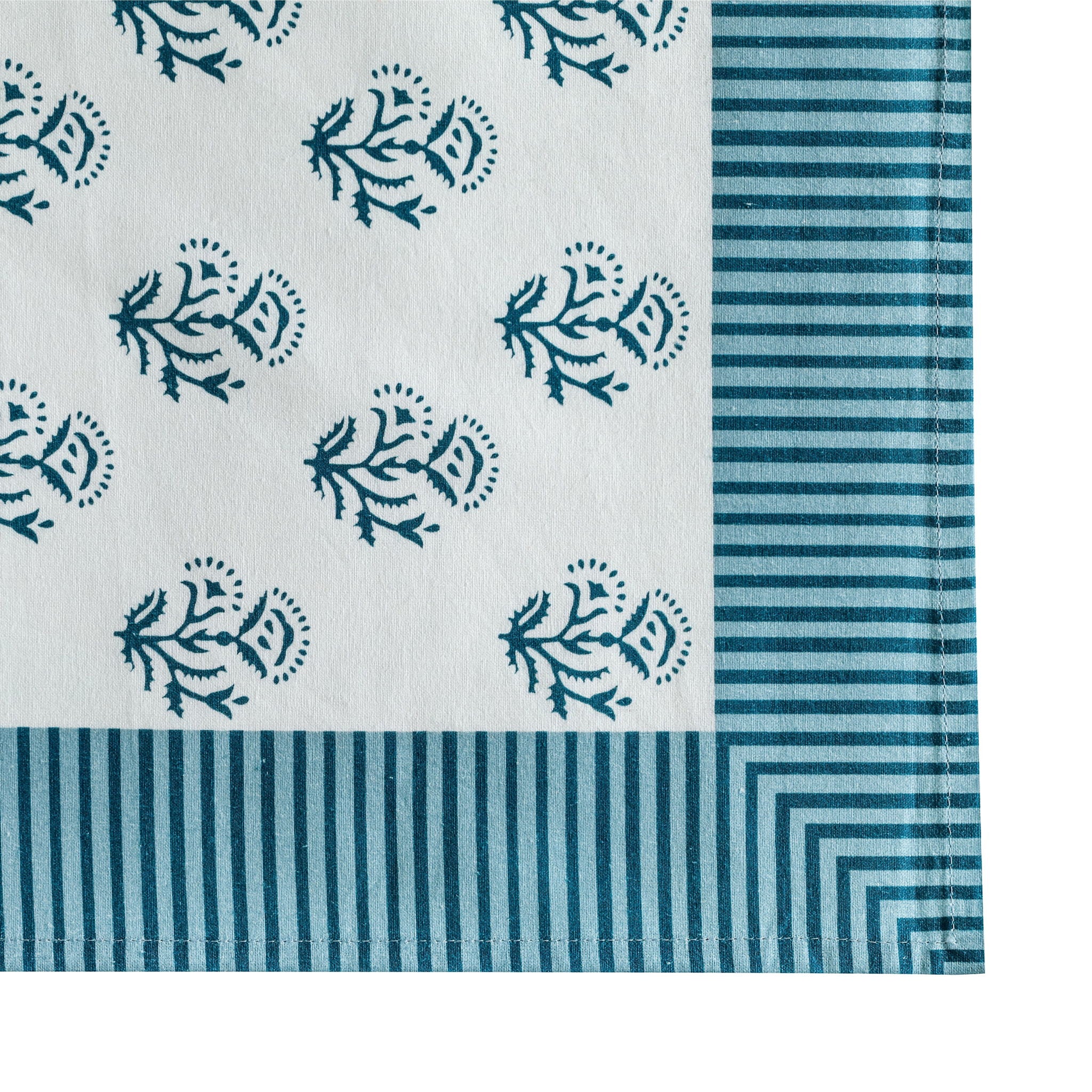 Crissy - Cotton Canvas Printed Napkins (Set of 4) - Blue Vintage Floral