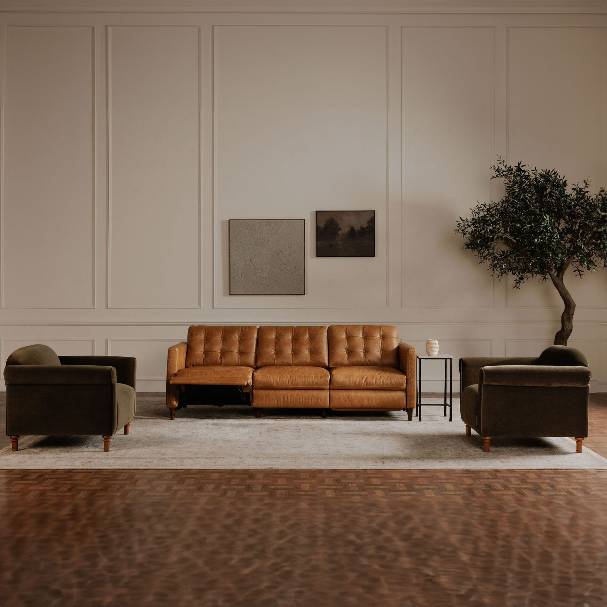 Bridgers - Leather Power Recliner Sofa - Tan