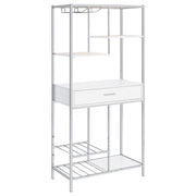 Draper - 5 Shelf LED Wine Cabinet With Pull Out Drawer - Gloss White