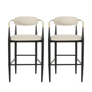 Upholstered Bar Stools With Backs For Kitchen Island (Set of 2)