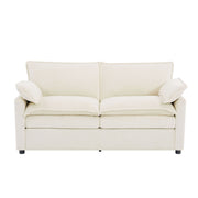 Modern Loveseat Sofa, Upholstered Couch With Side Storage Pockets