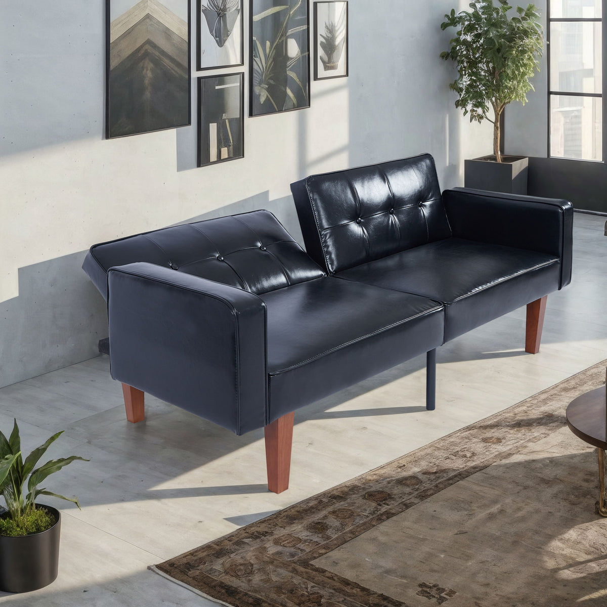 3 Position Split Back Futon Sofa Bed For Living Room