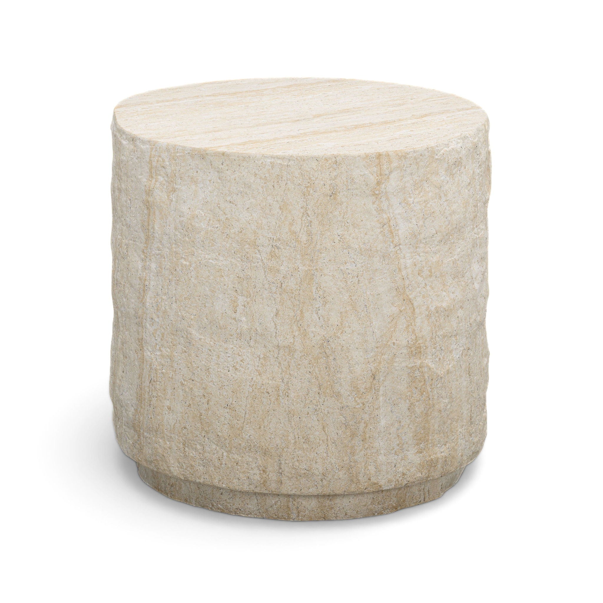 Roxanne - Faux Slab Indoor / Outdoor Side Table - Travertine