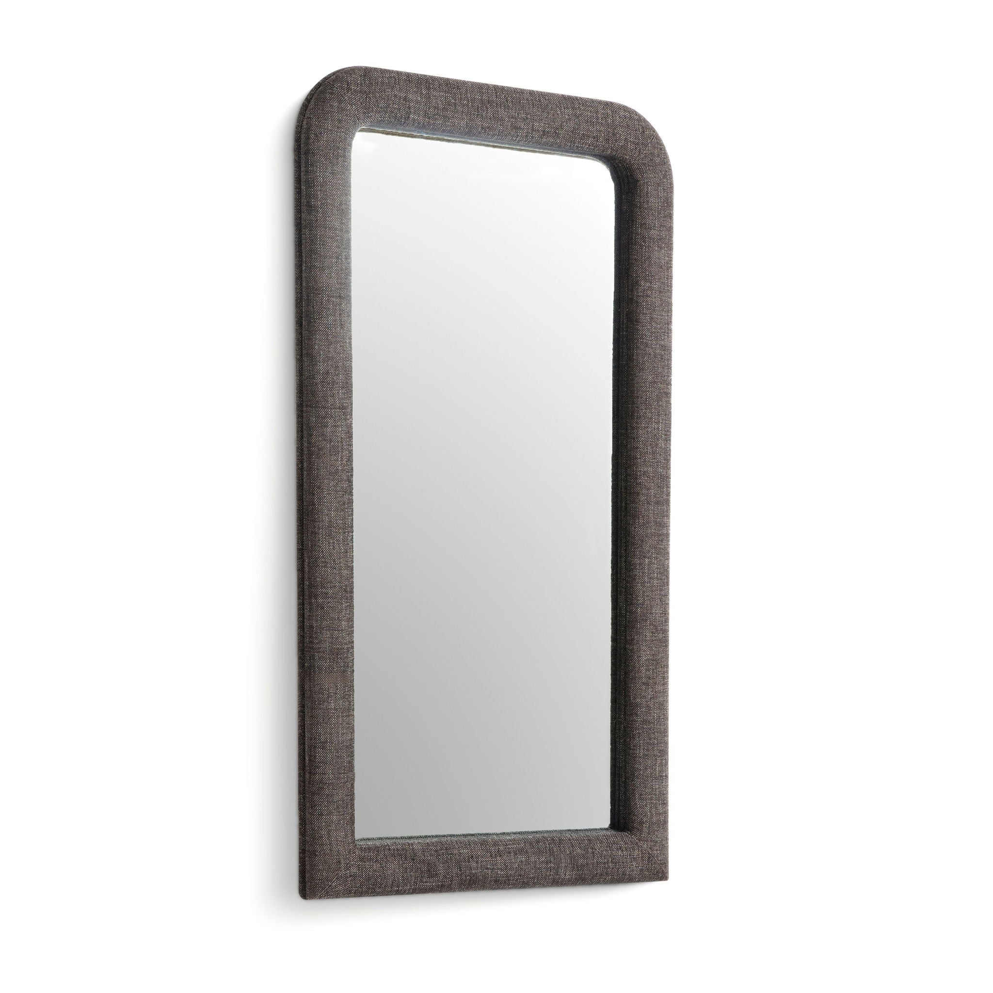 Heidi - Oversized Upholstered Floor Mirror In Textured Fabric