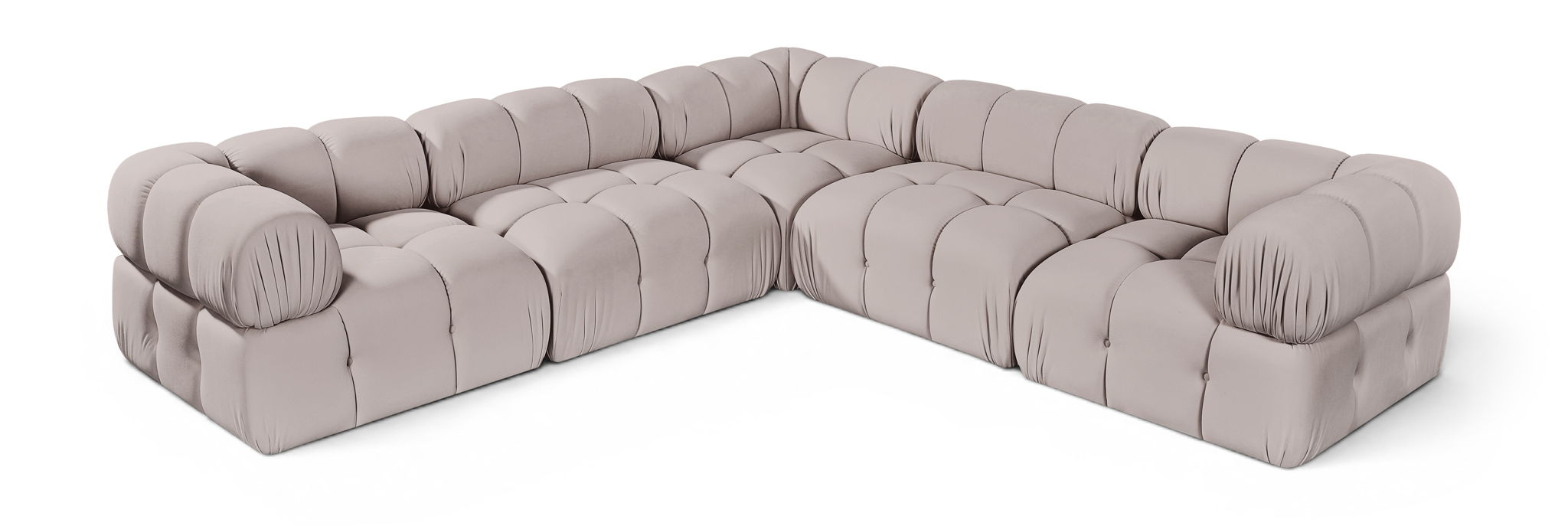 Orin - Velvet 5 Piece Modular Corner Sectional