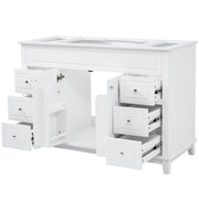 Bathroom Vanity Cabinet Only, 6 Soft Close Drawers & Double Doors - White