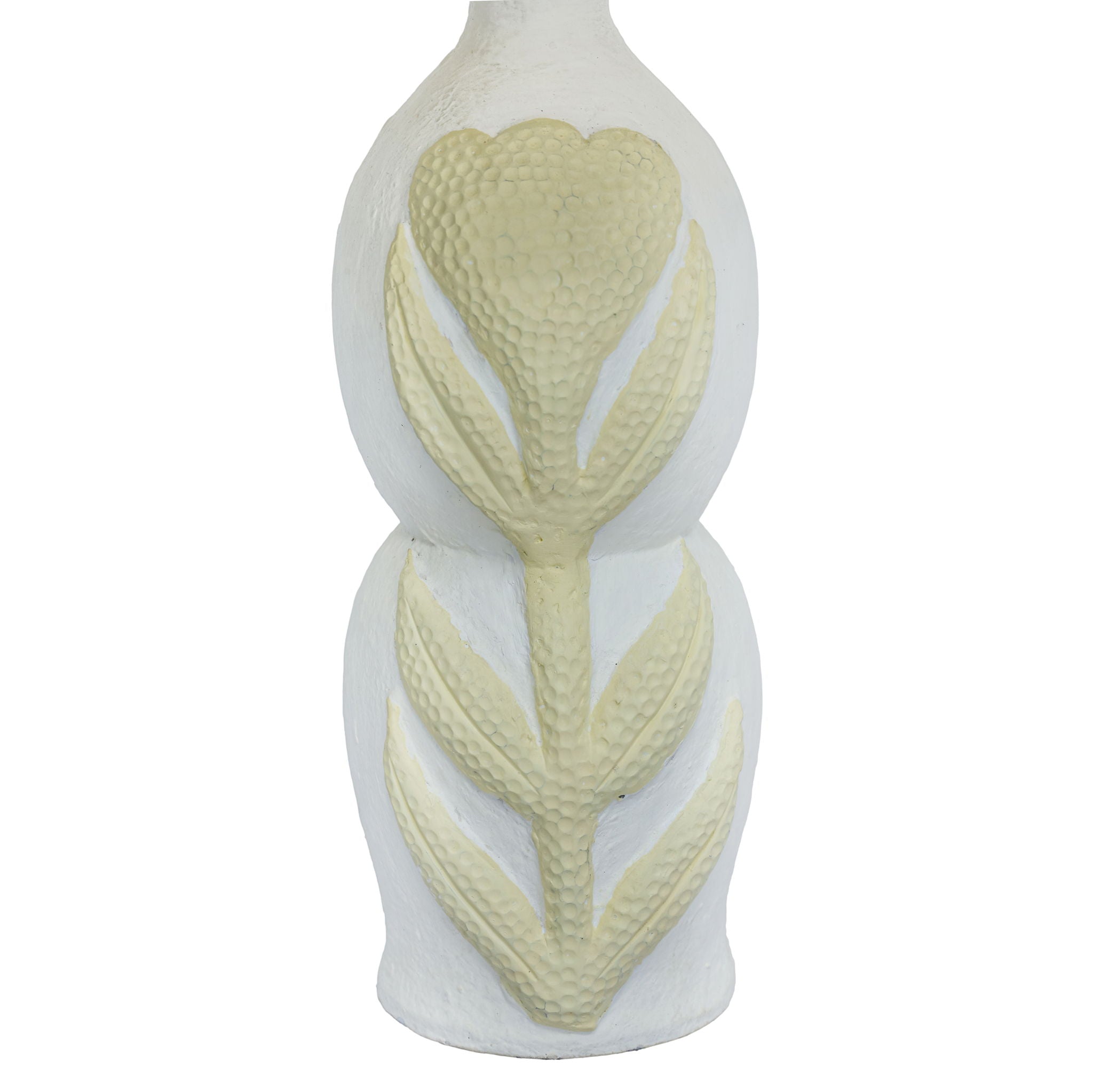 Edith - Curved Papier Mache Flower Pleated Table Lamp - Cream