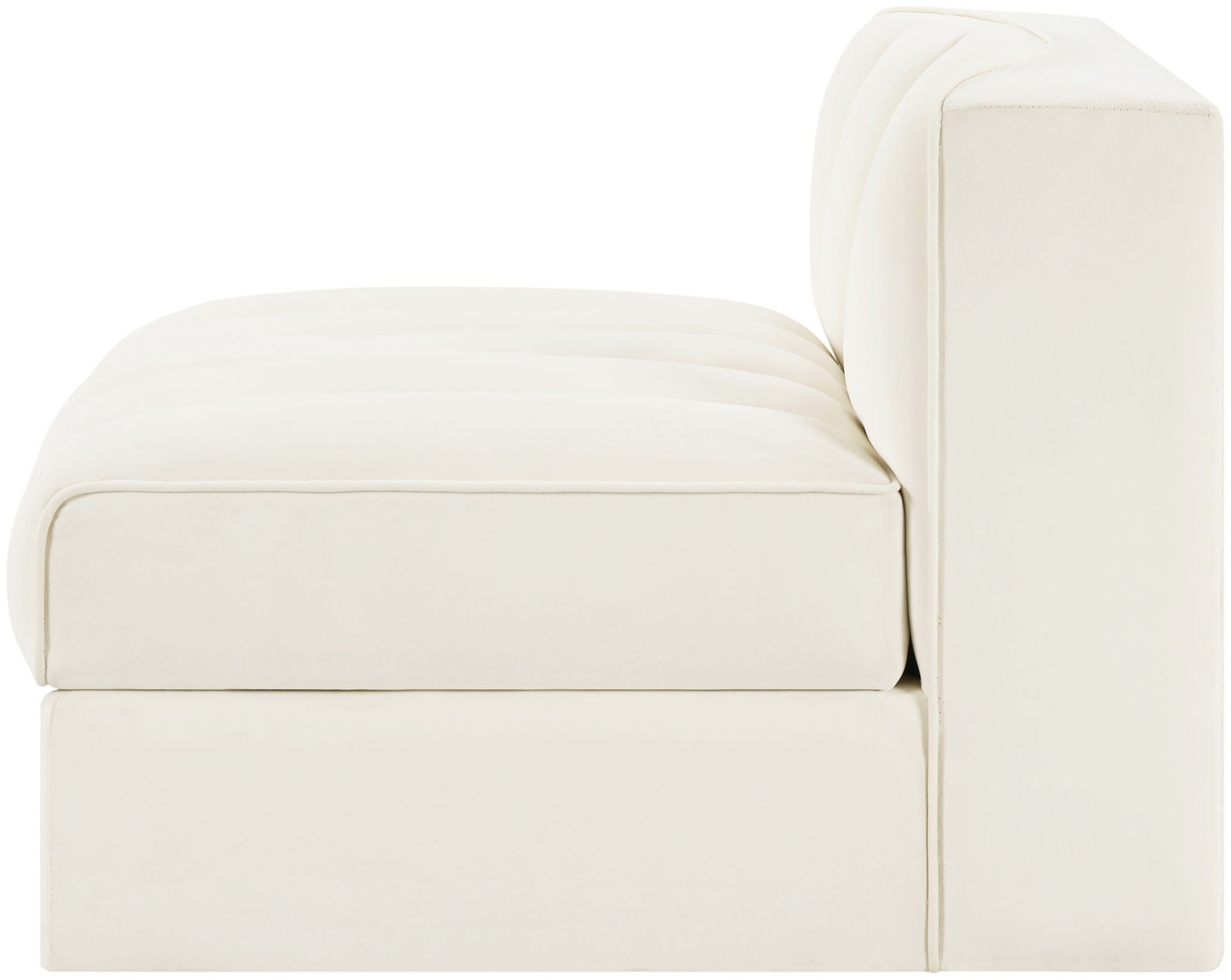 Rummi - Velvet Performance Fabric Upholstered Modular Armless Chair