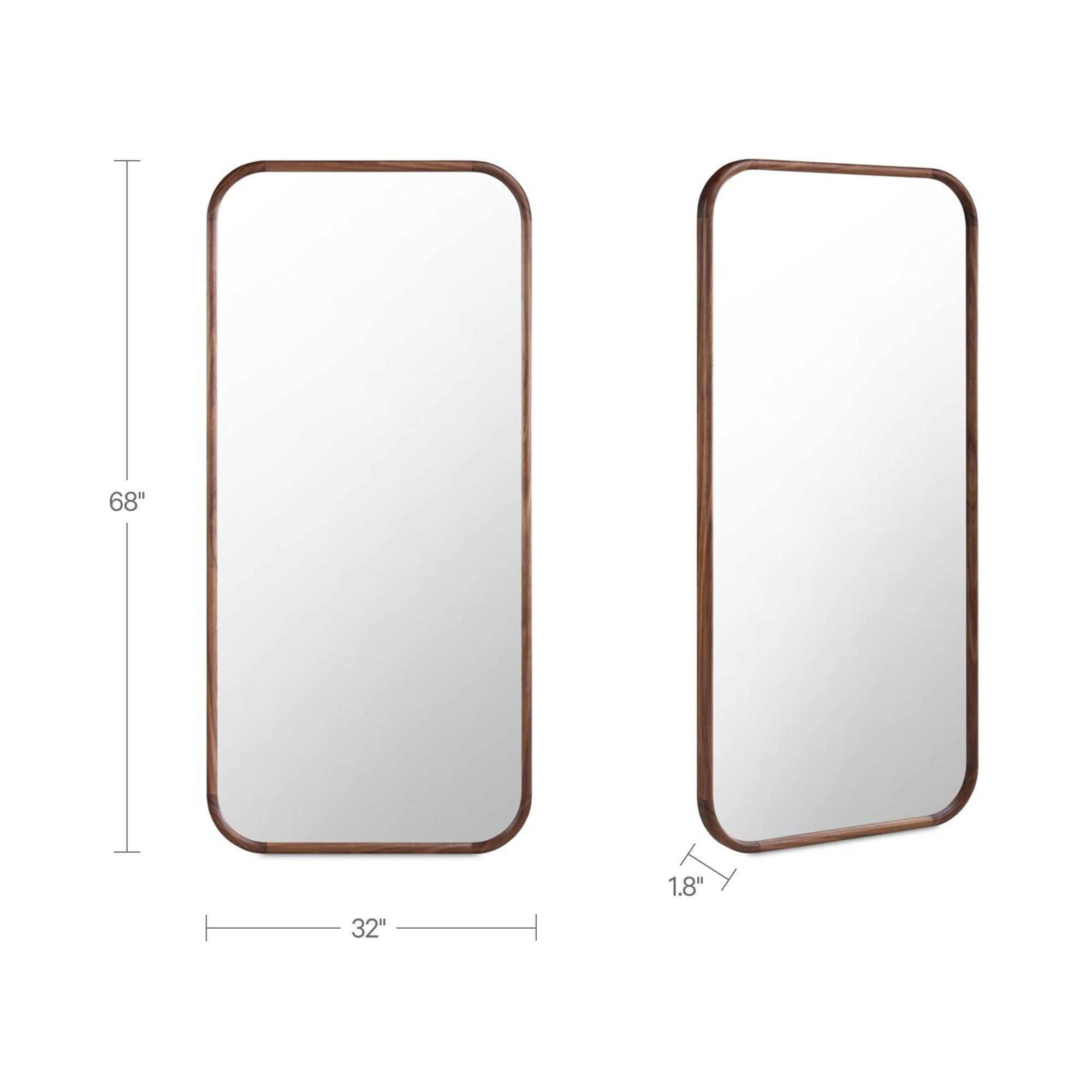 Kai - Floor Mirror - Walnut