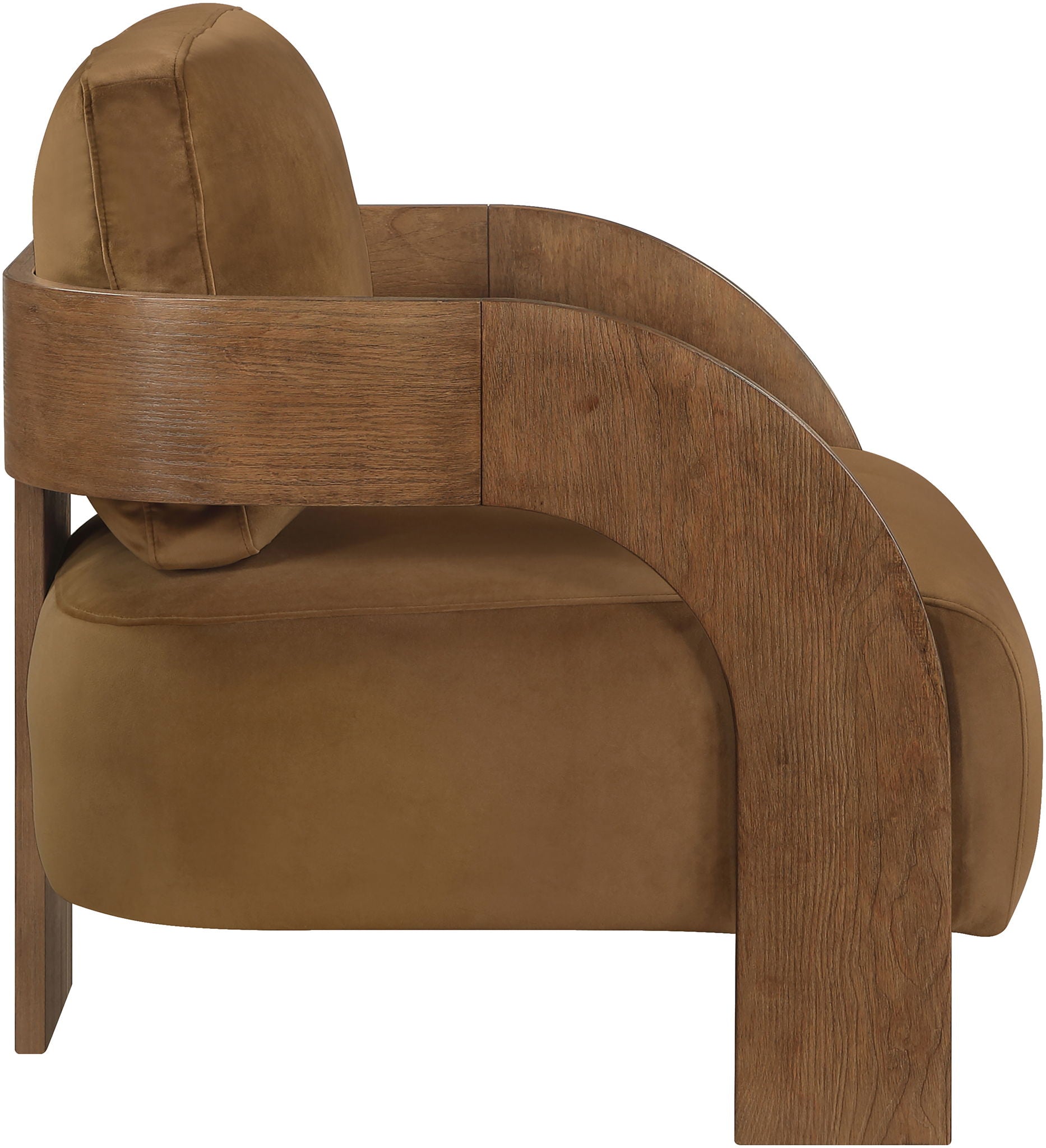 Cedra - Velvet Performance Fabric Upholstered Accent Chair - Brown Frame