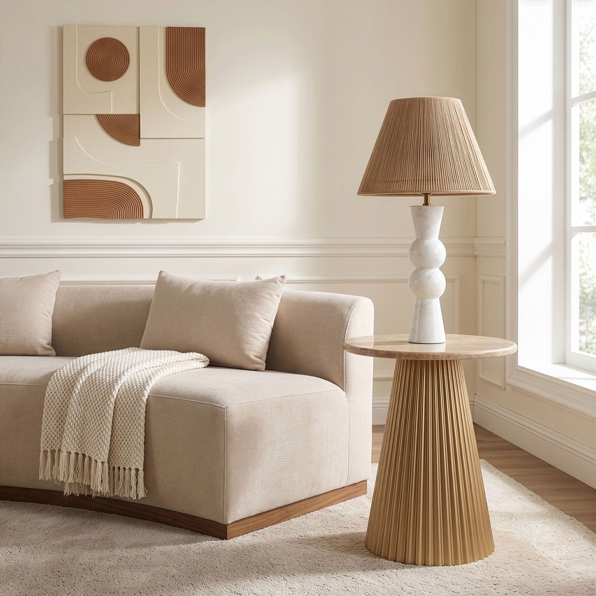 Cindra - Genuine Marble Top And Iron Base Table