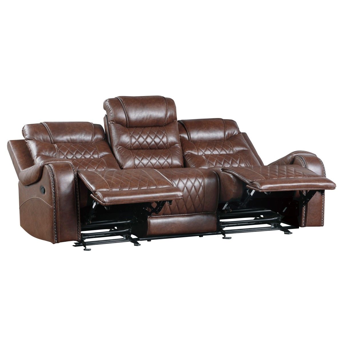 Putnam - Power Double Reclining Sofa With Center Drop-Down Cup Holders, Receptacles And USB Ports