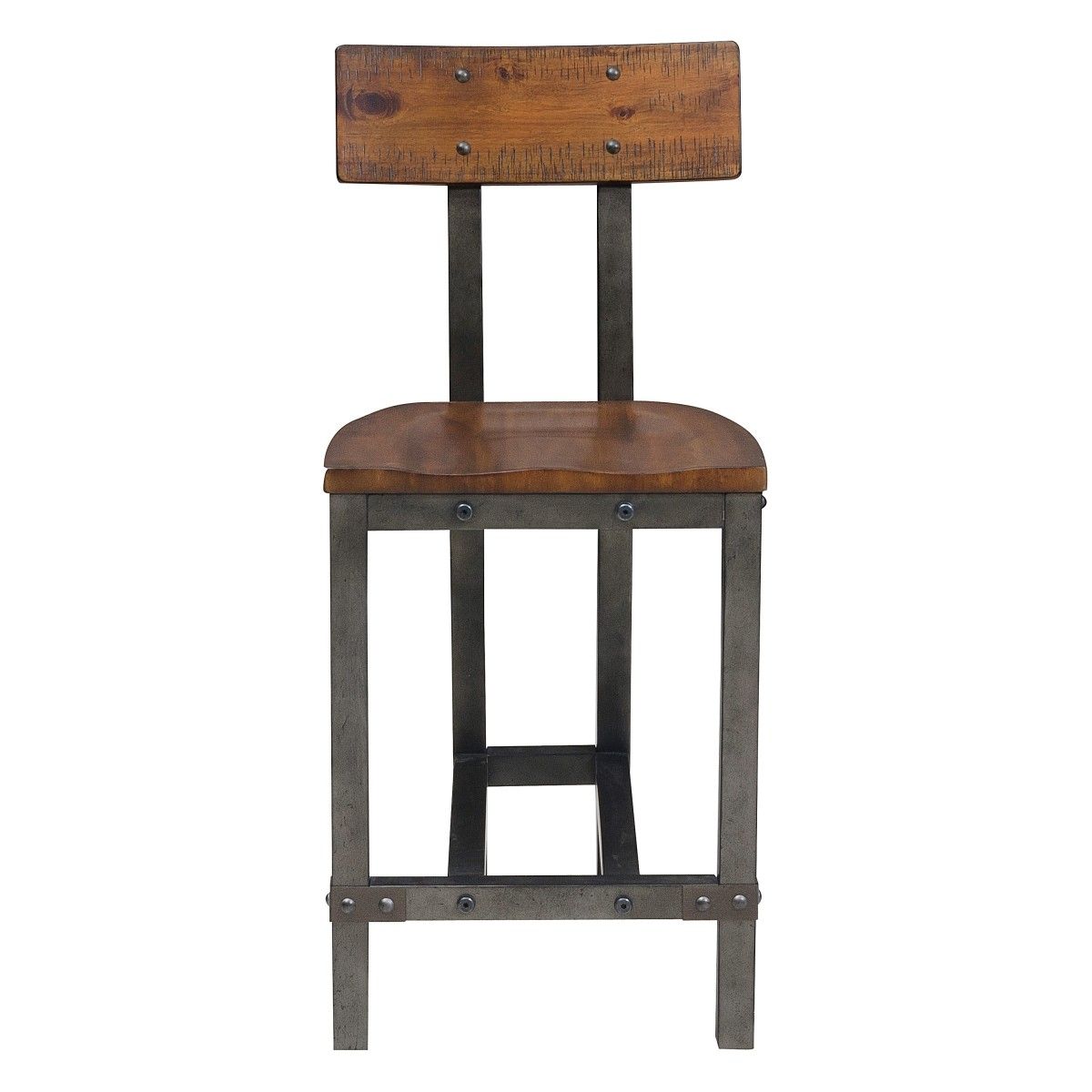 Holverson - Counter Height Chair (Set of 2) - Rustic Brown / Gunmetal