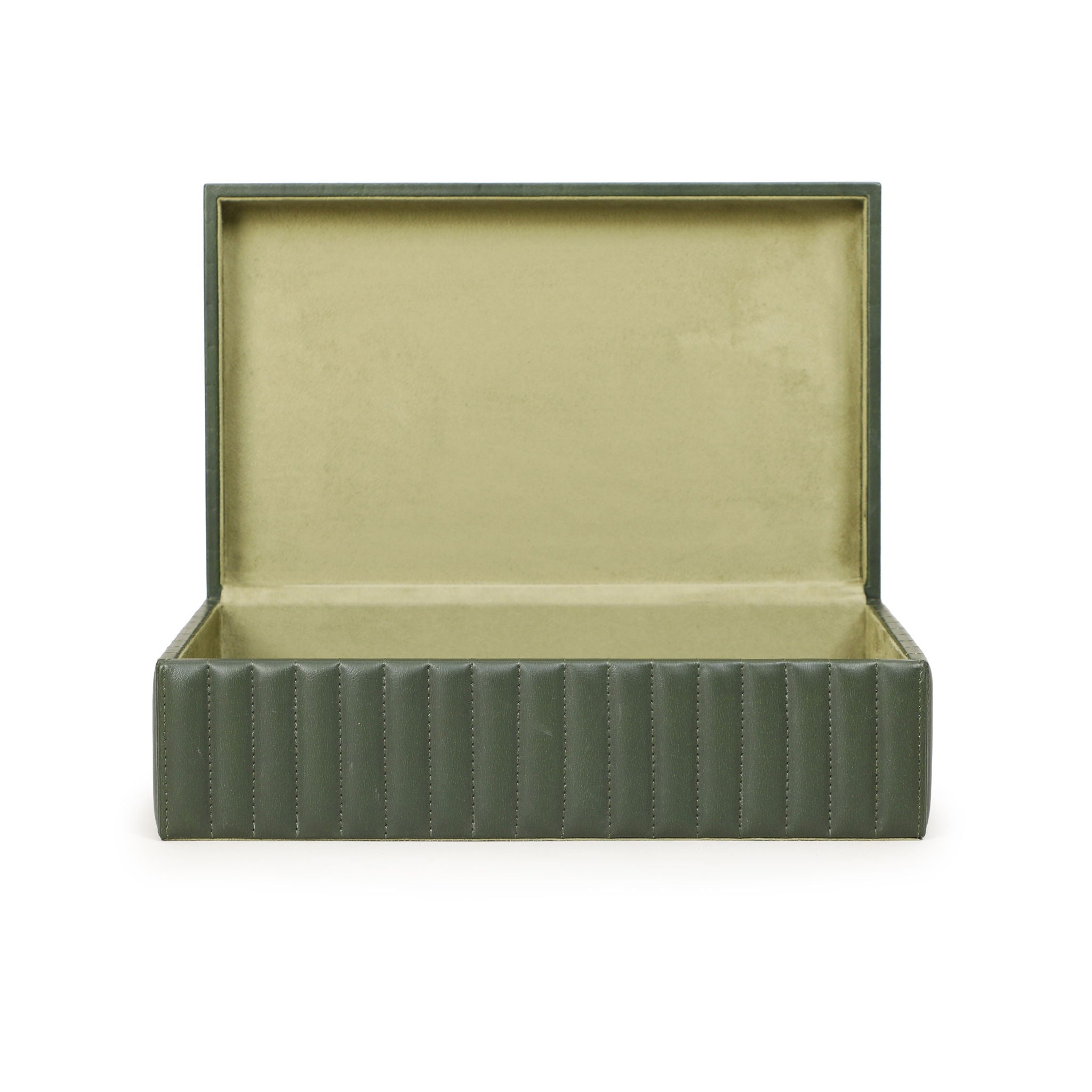 Eton - Ribbed Vegan Leather Hospitality Grade Storage Box - Green