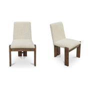 Mia - Dining Chair (Set of 2) - Beige / Dark Brown