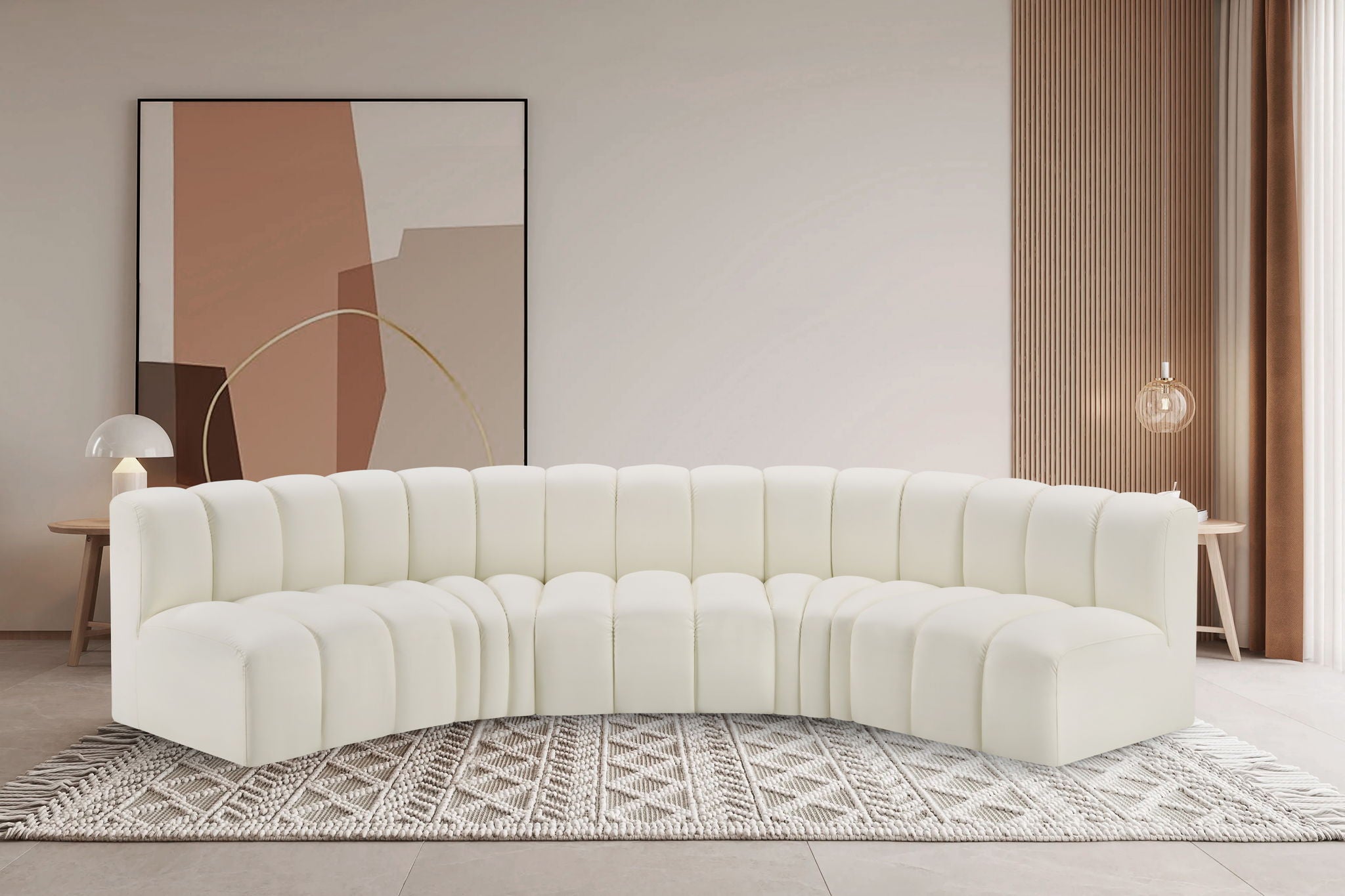 Arc - Faux Leather 5 Piece U-Shaped Modular Sofa