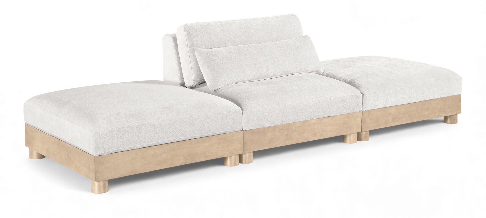 Turin - Chenille Fabric Upholstered Modular Sectional - White