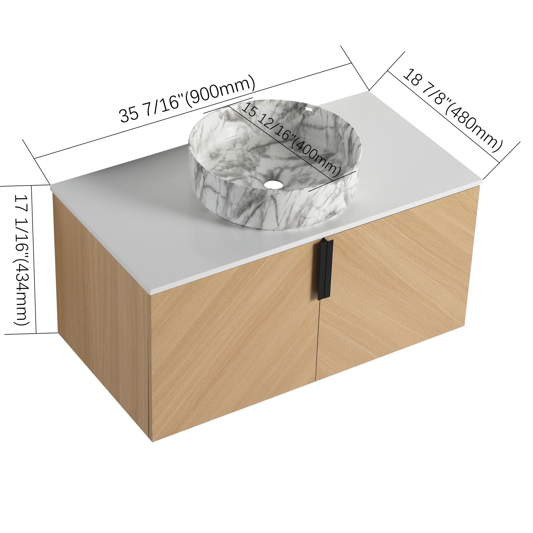 Wall Mounted Design Bathroom Vanity & Art Sink
