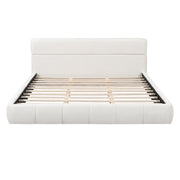 Upholstered Platform Bed Frame With Soft Boucle Headboard