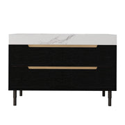 Bathroom Vanity With Undermount Sink, 4 Drawers Storage, Free Standing / Wall Mounted - Black / White