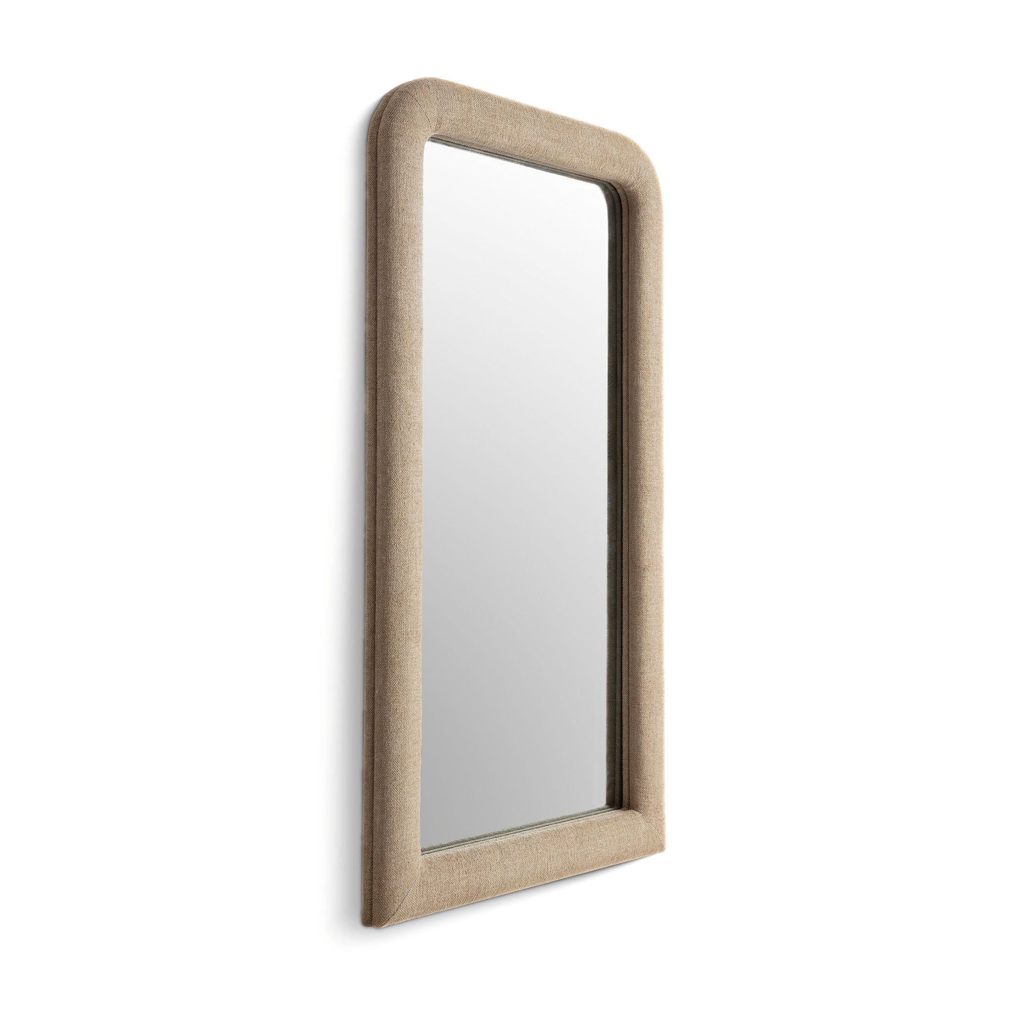 Heidi - Oversized Upholstered Floor Mirror In Textured Fabric