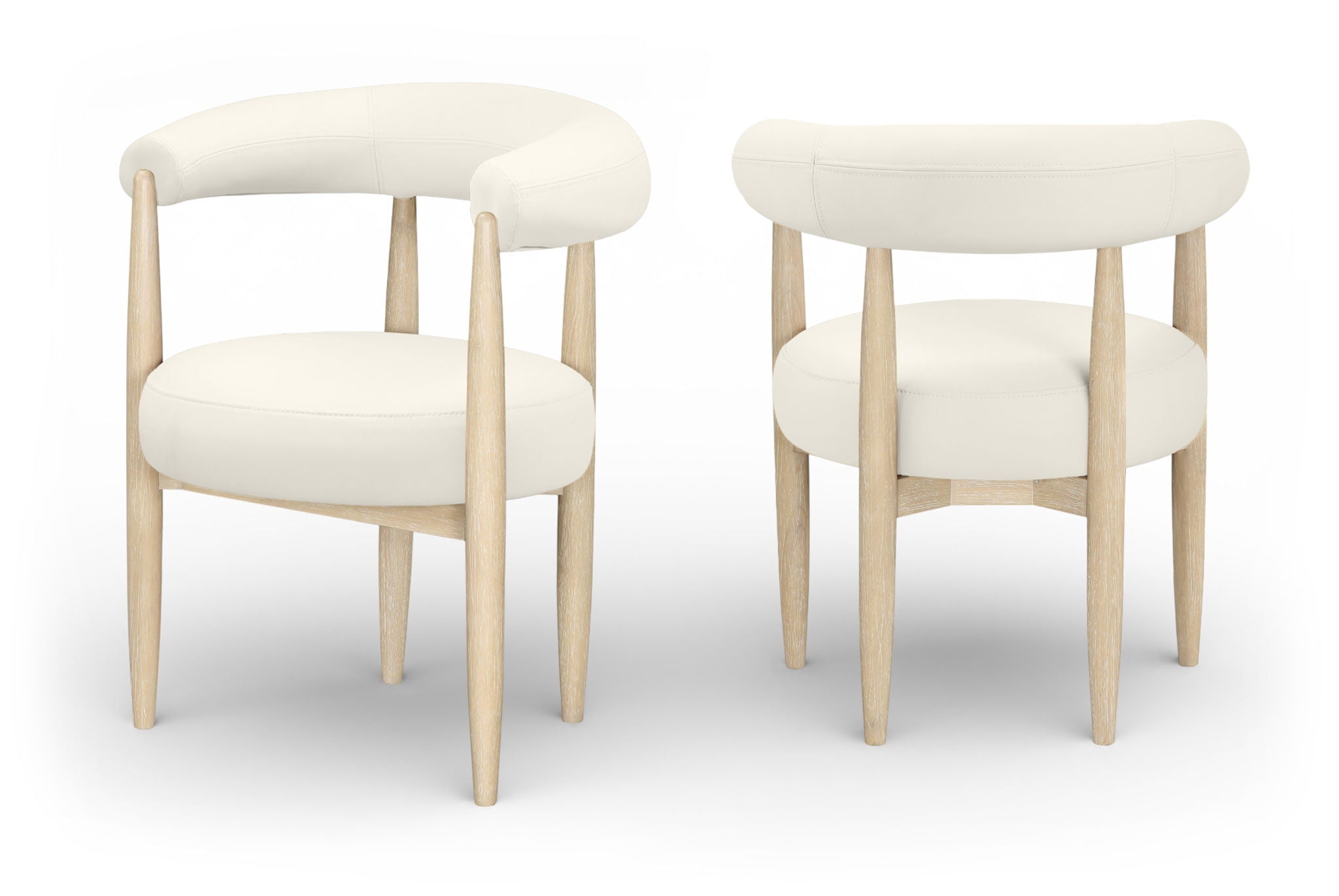 Sable - Vegan Leather Upholstered Dining Chair (Set of 2) - Painted Natural Base
