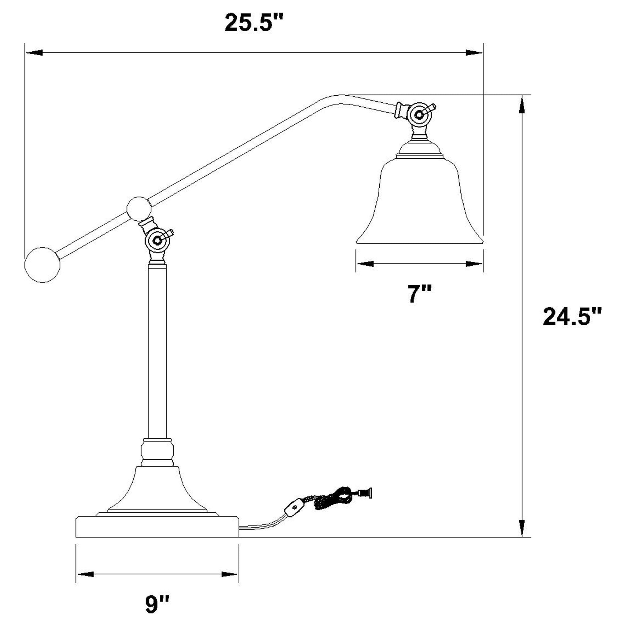 Edmond - Bell Down Table Lamp With Shade - Brown