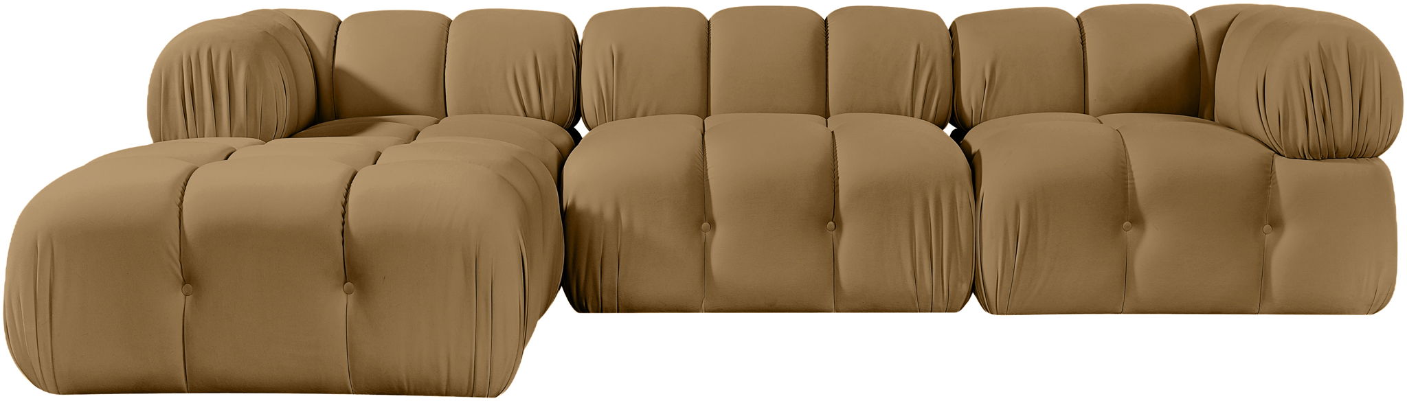 Orin - Velvet 4 Piece Modular Sectional With Chaise