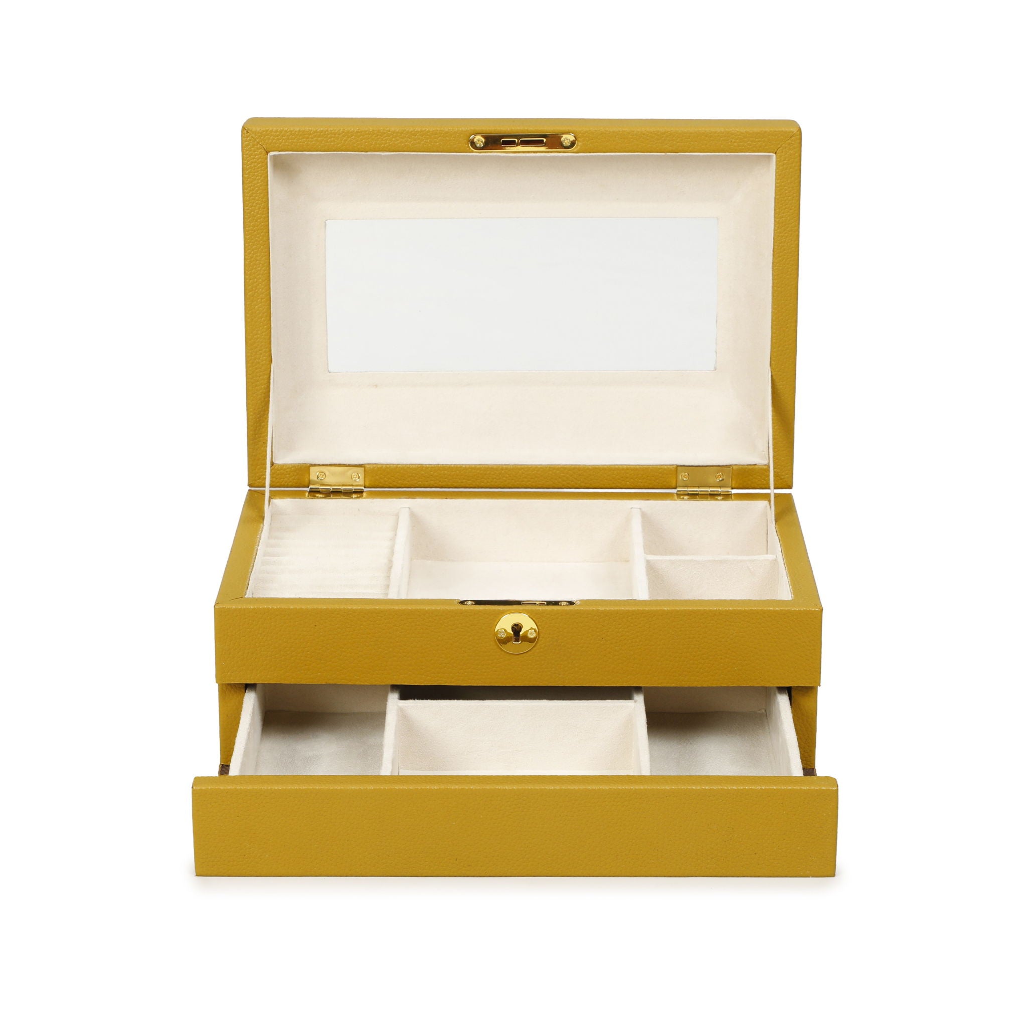 Knox - Vegan Leather Contract-Grade Jewelry Box - Mustard Yellow