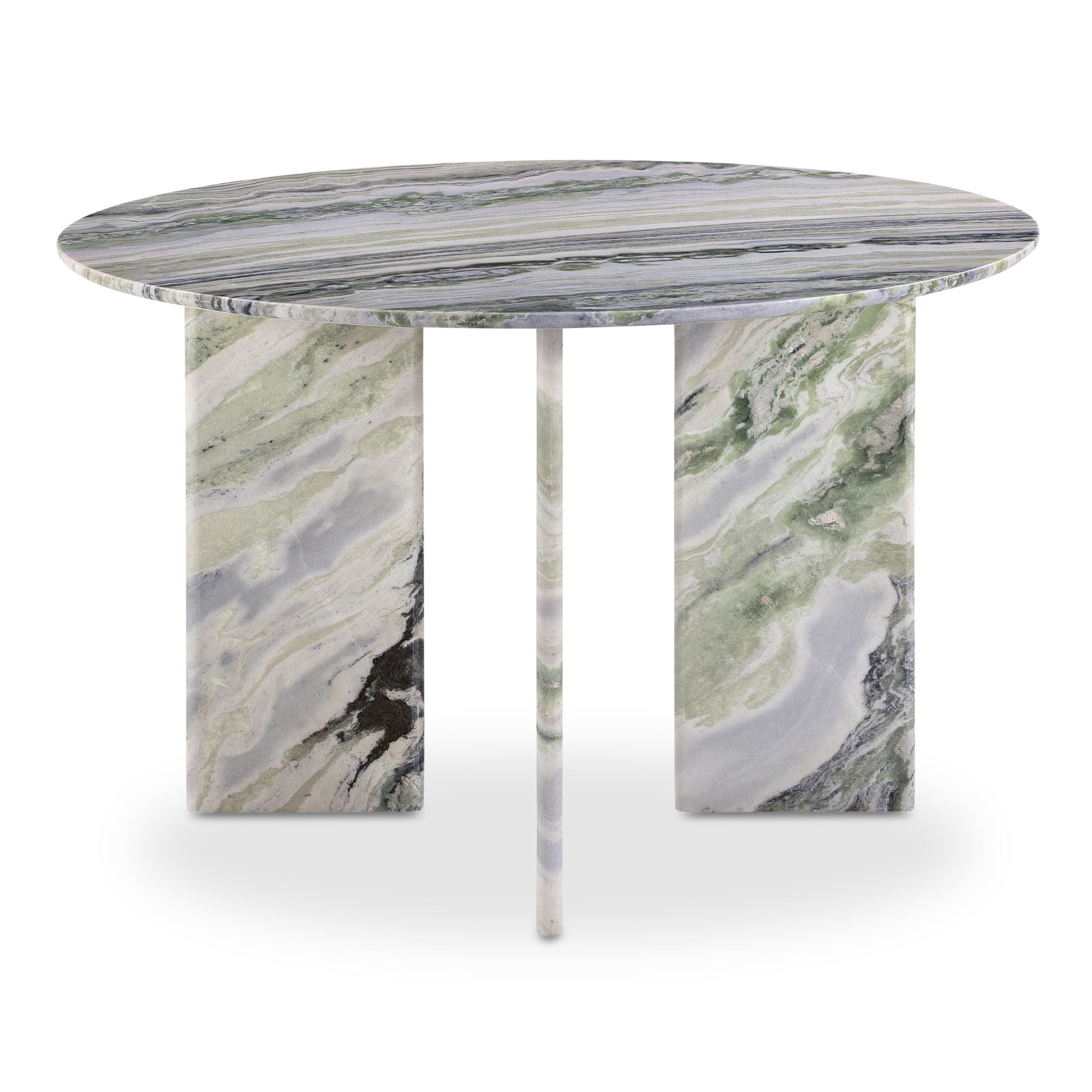 Celia - Round Dining Table - Green / Onyx Marble