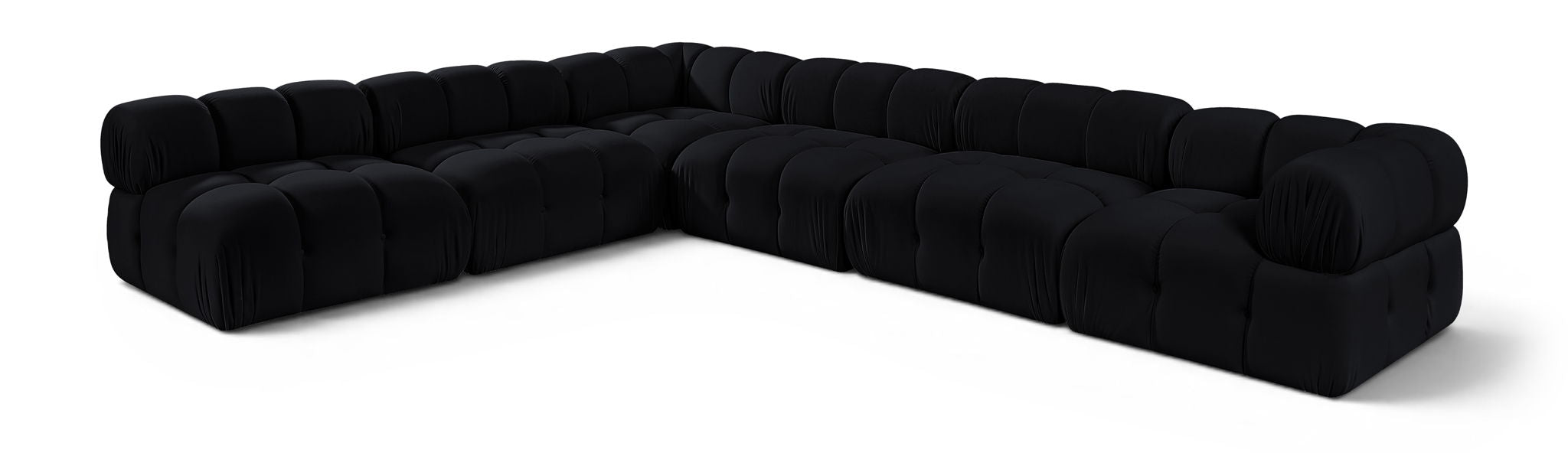Orin - Velvet 6 Piece Modular L-Shaped Sectional
