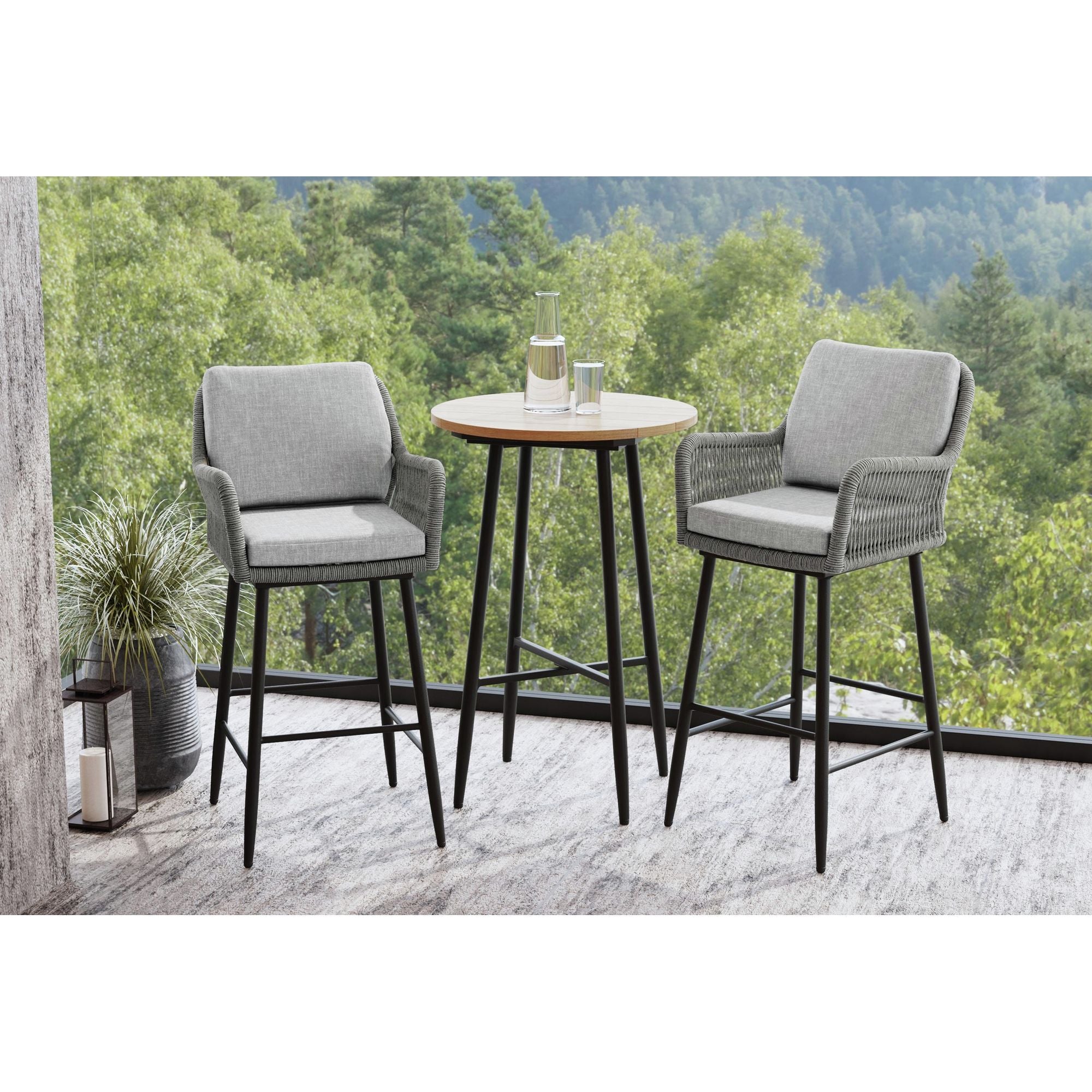 Bayhill - Bar Table - Black / Light Brown