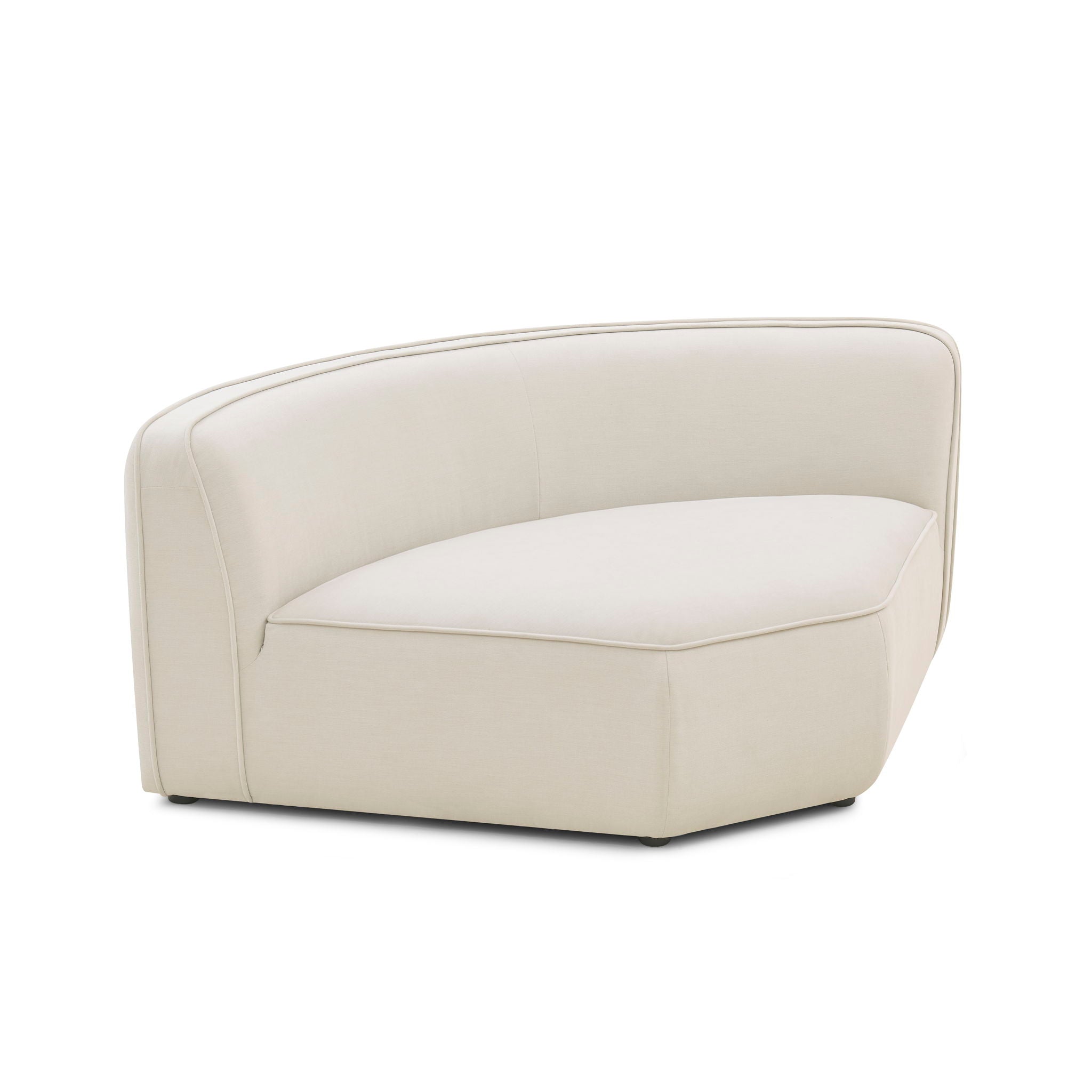 Travie - Upcycled Linen Wedge Corner Chair - Sand