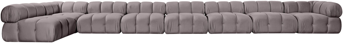 Orin - Velvet Performance Fabric Upholstered 8 Piece L-Shaped Sectional