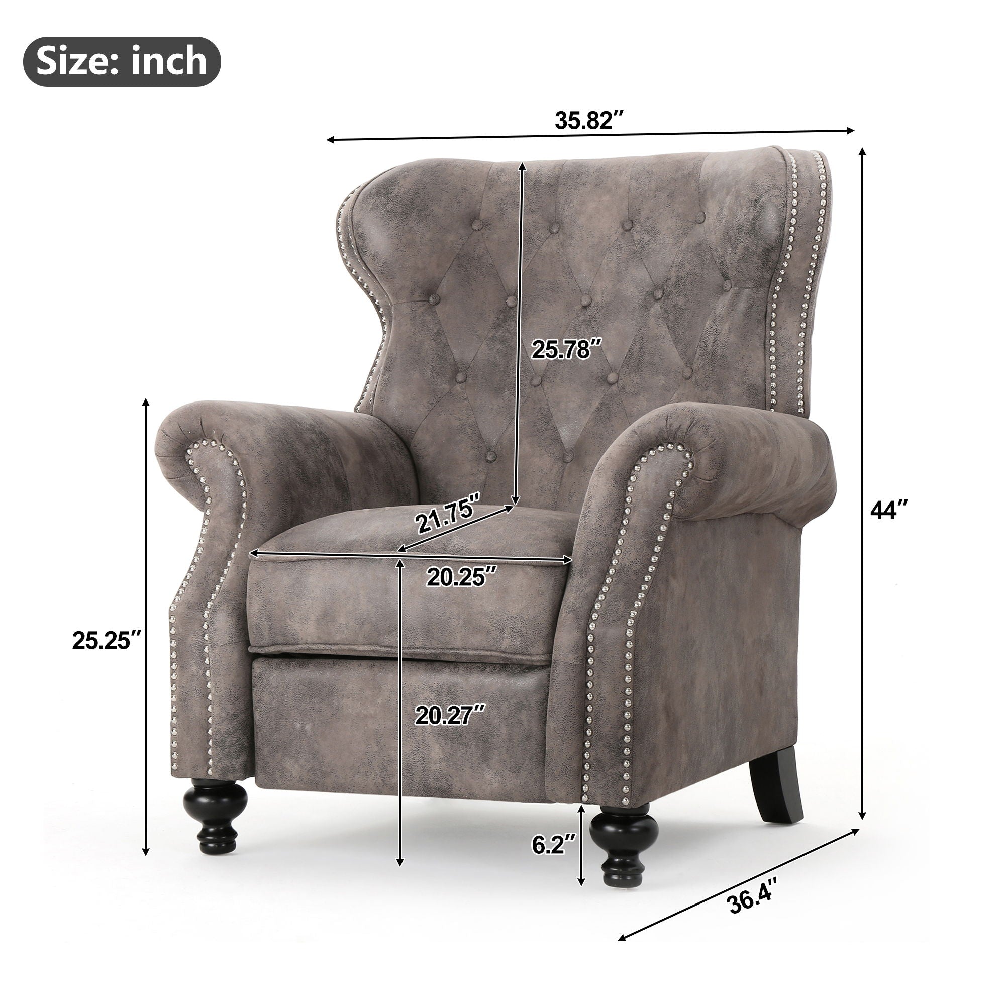 Modern Manual Push Back Recliner Chair