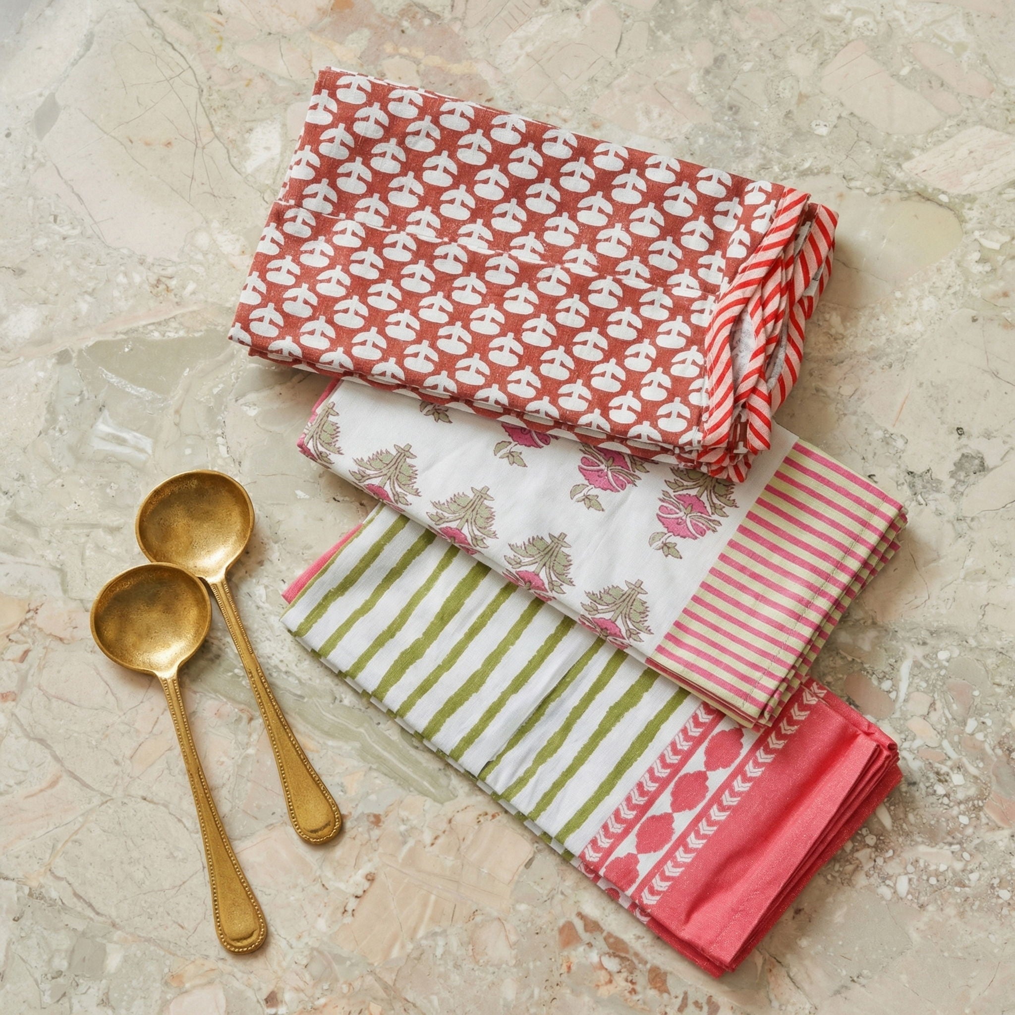 Crissy - Cotton Canvas Printed Napkins (Set of 4) - Pink Vintage Floral
