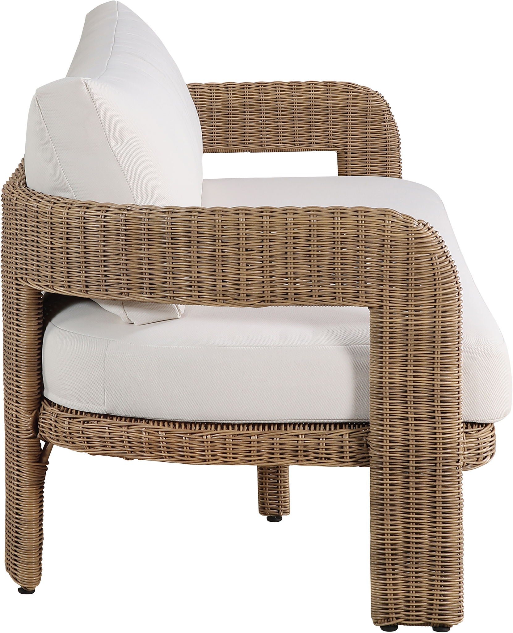 Sandbay - Olefin Water Resistant Fabric And Wicker Outdoor Patio Sofa