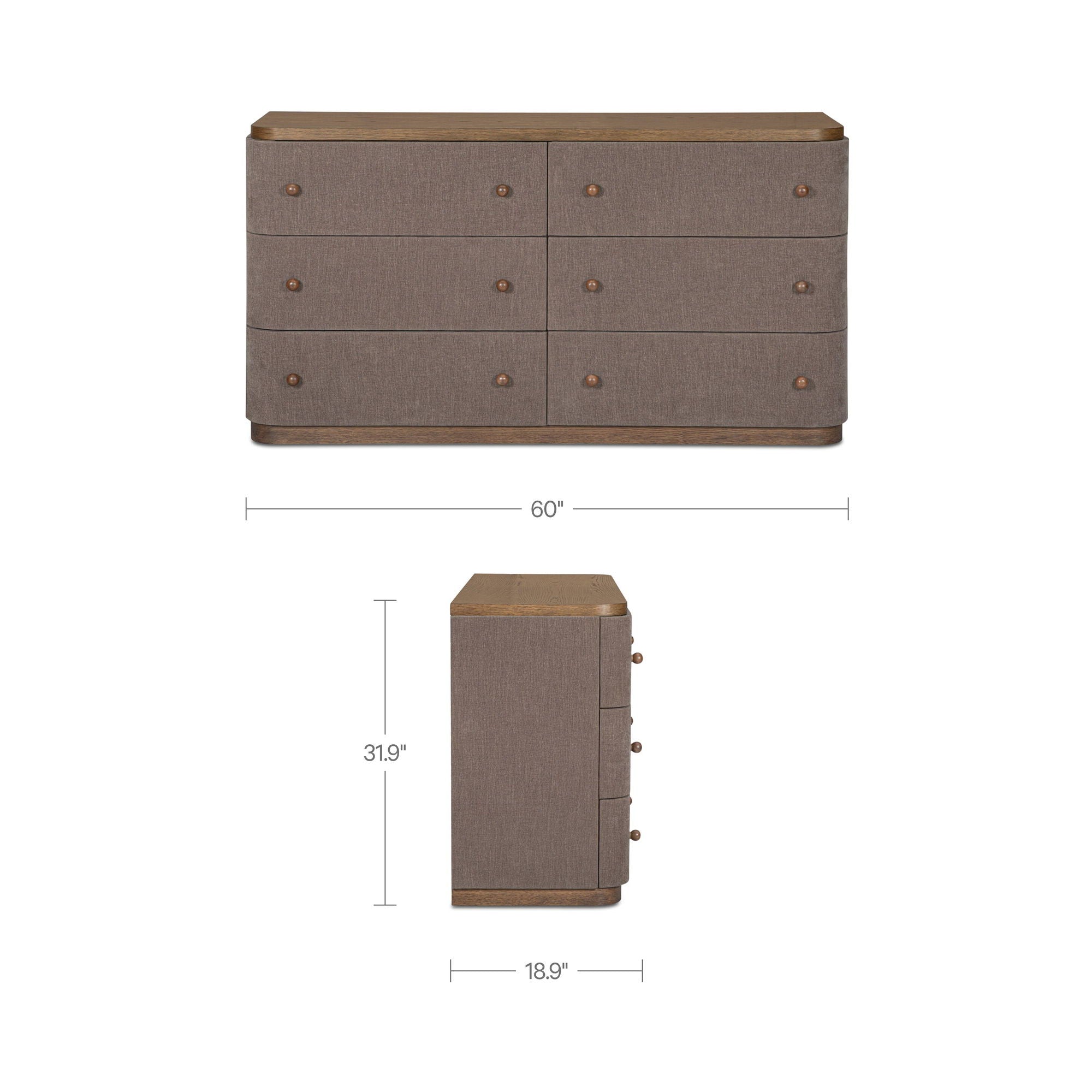Simone - 6 Drawer Dresser - Brown