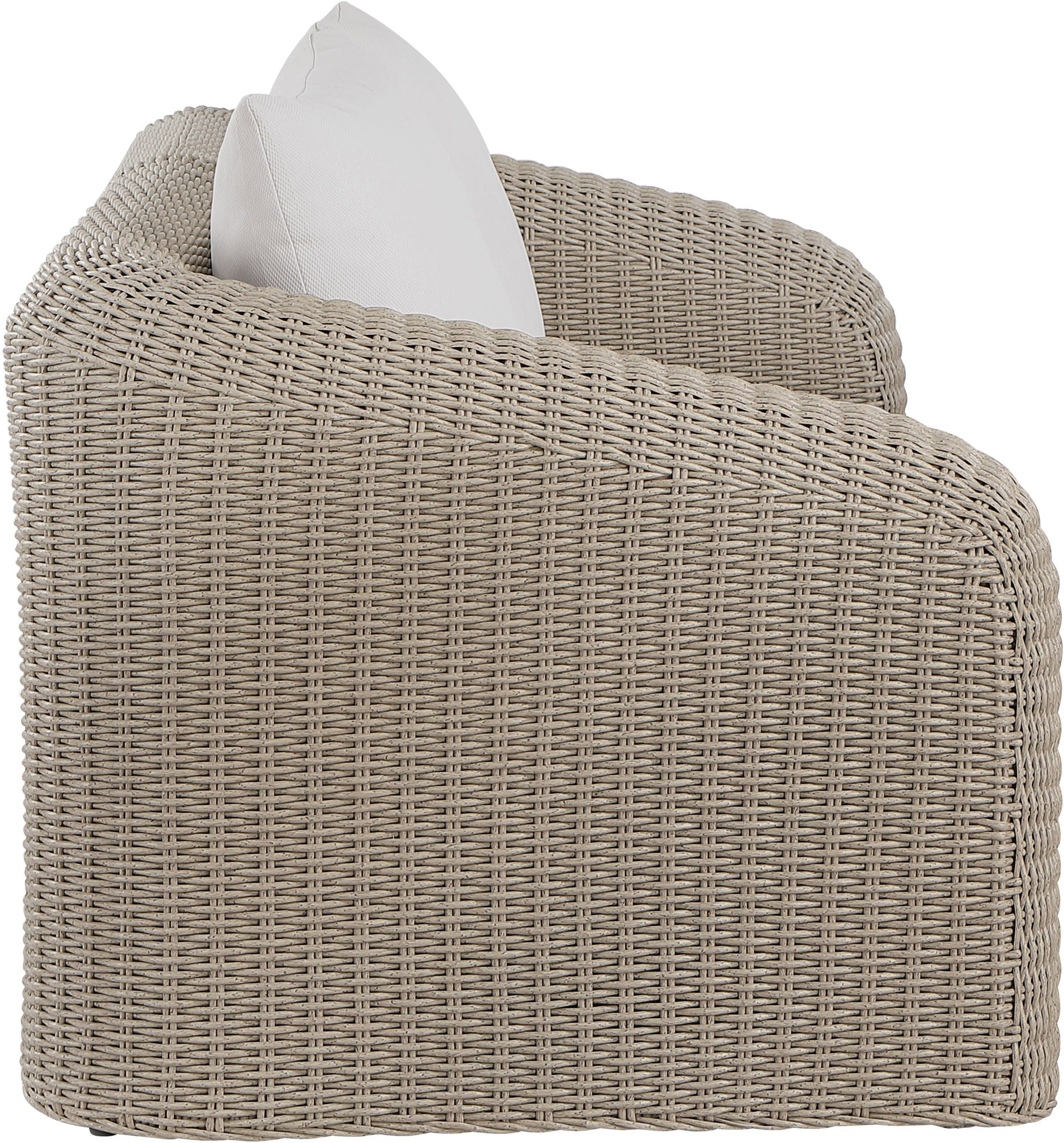 Seacrest - Olefin Water Resistant Fabric And Wicker 2 Piece Outdoor Patio Modular Loveseat
