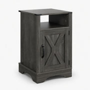 Farmhouse Nightstand, Charging Station & Storage